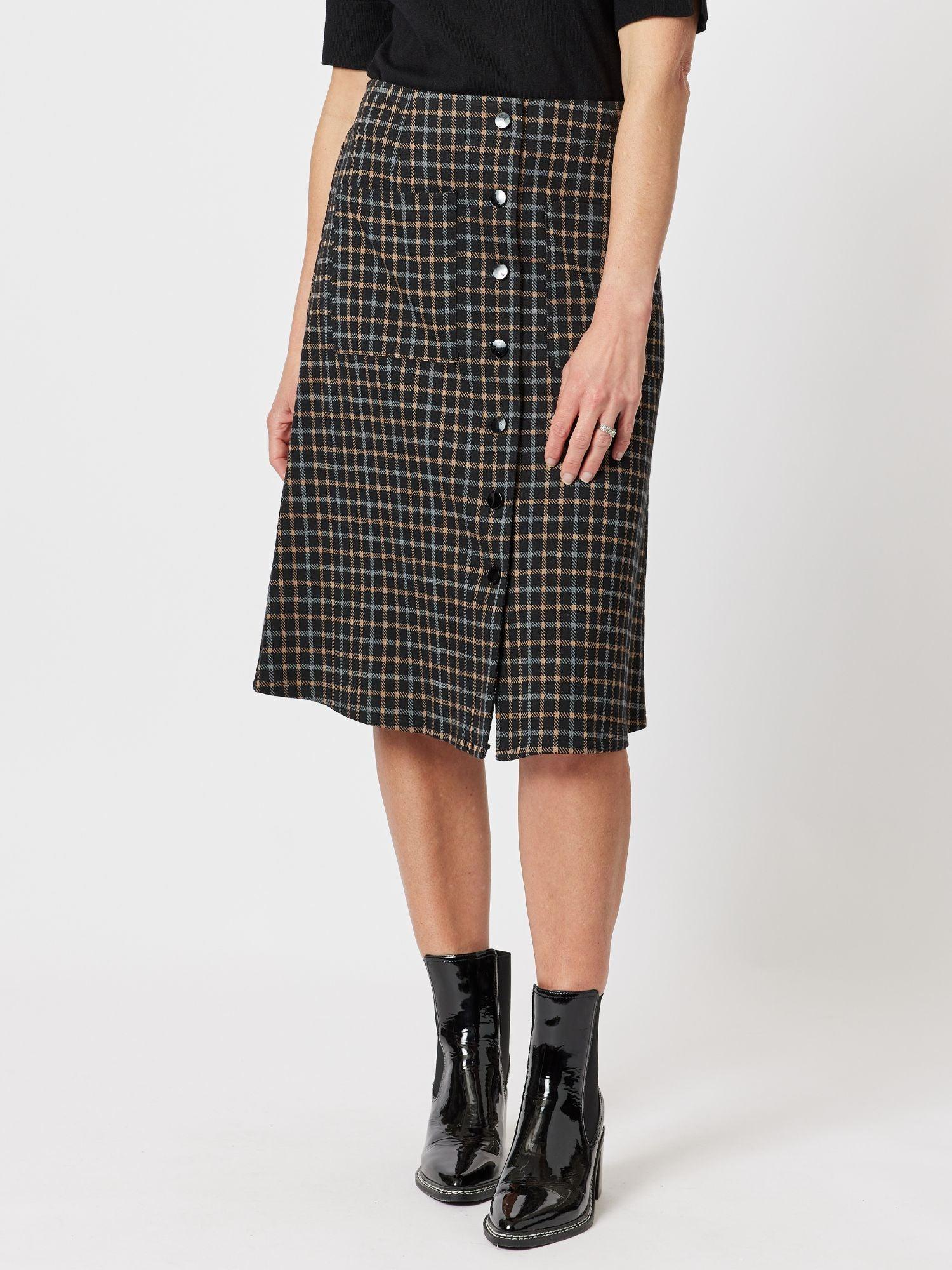 Charlie Check Aline Skirt - Black