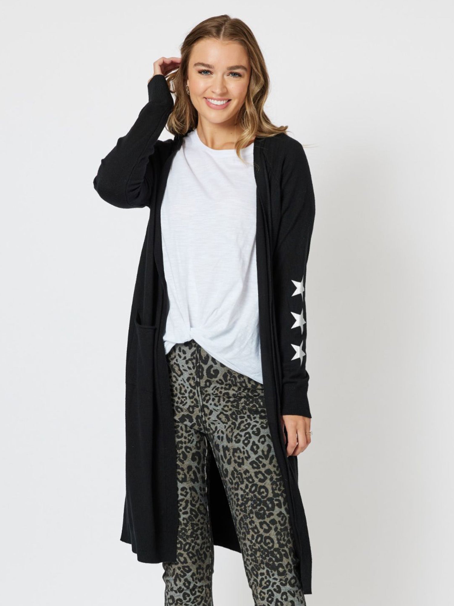 Superstar Longline Cardigan - Black