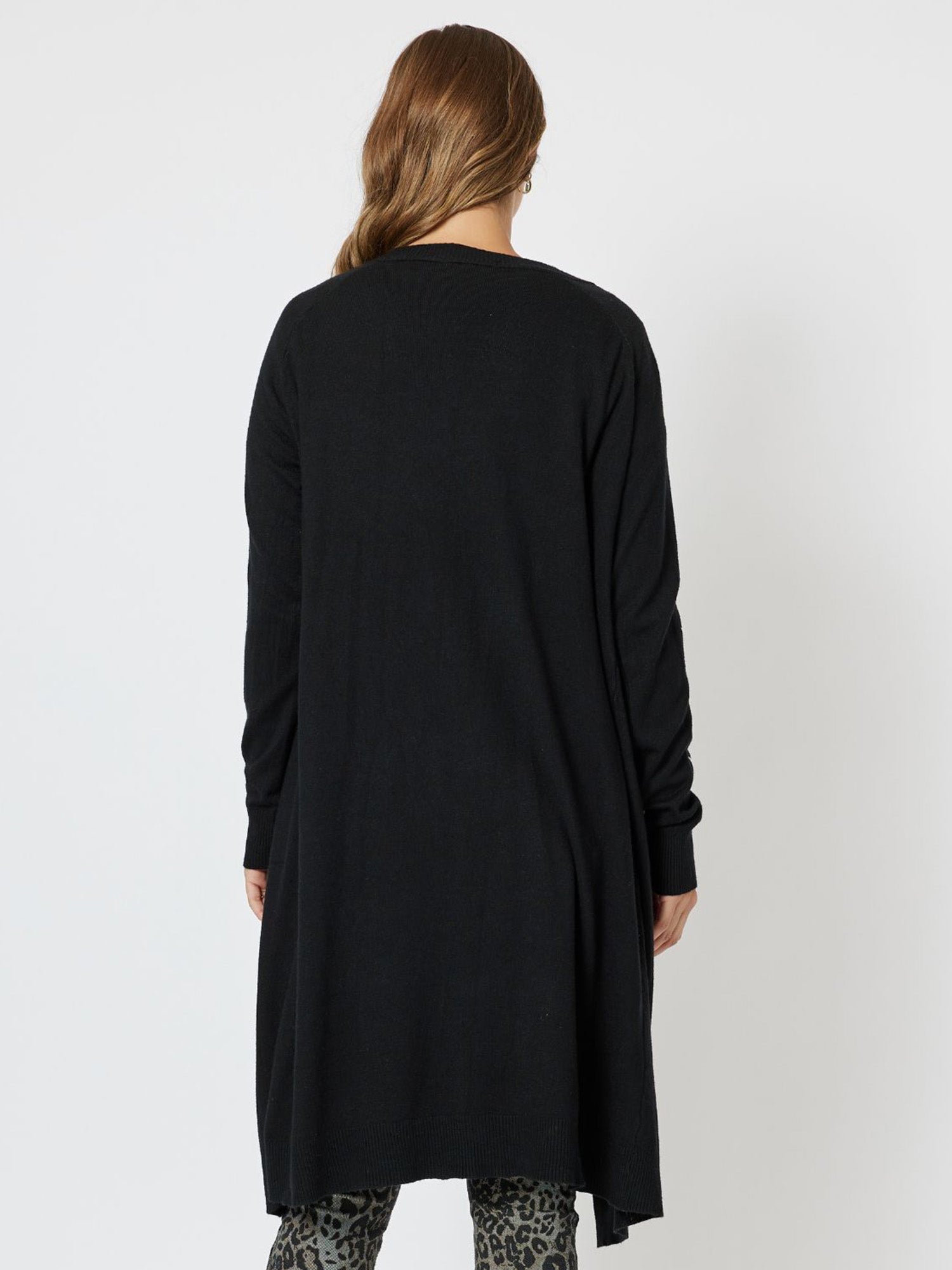Superstar Longline Cardigan - Black