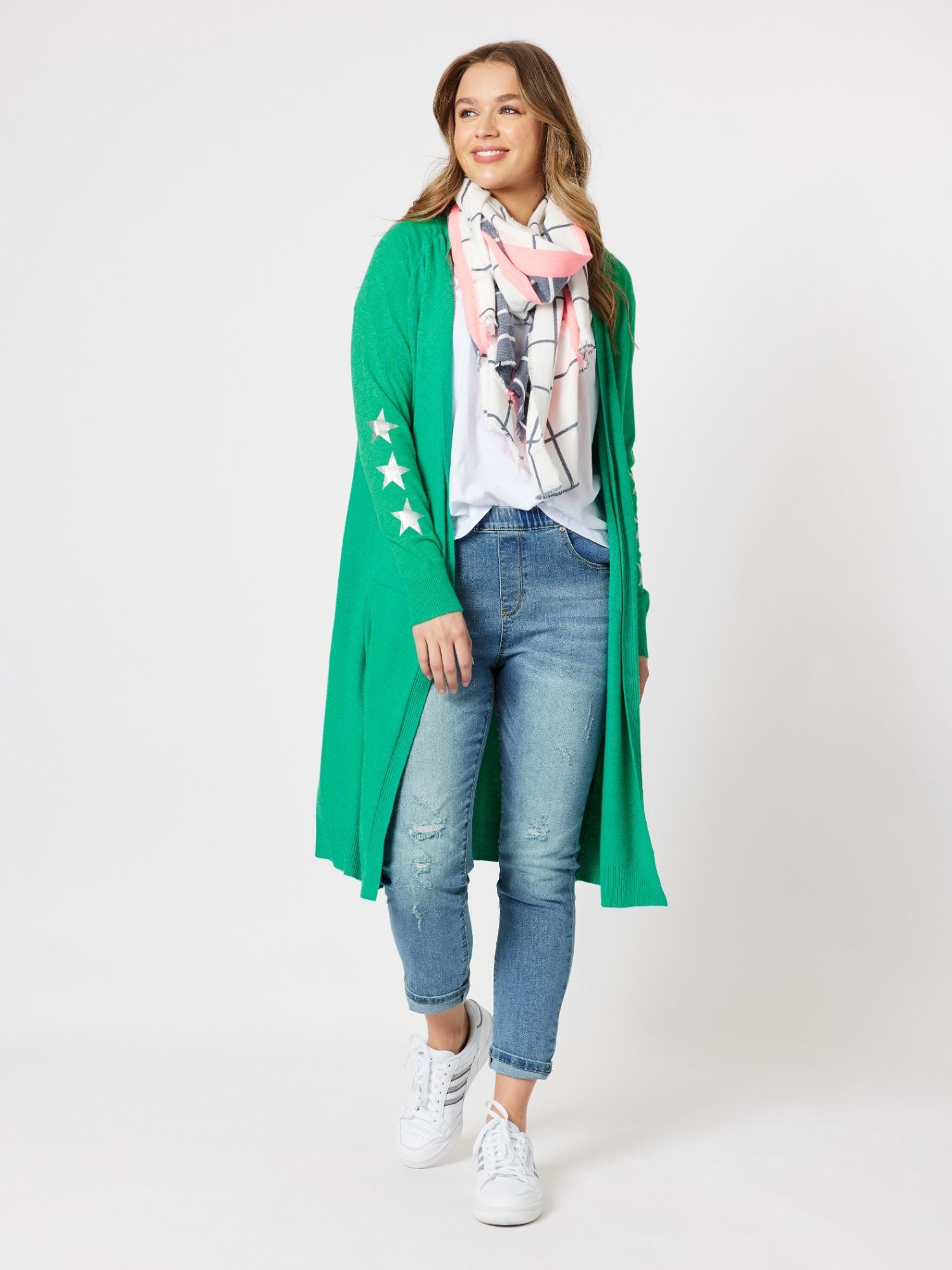 Superstar Longline Cardigan - Jade