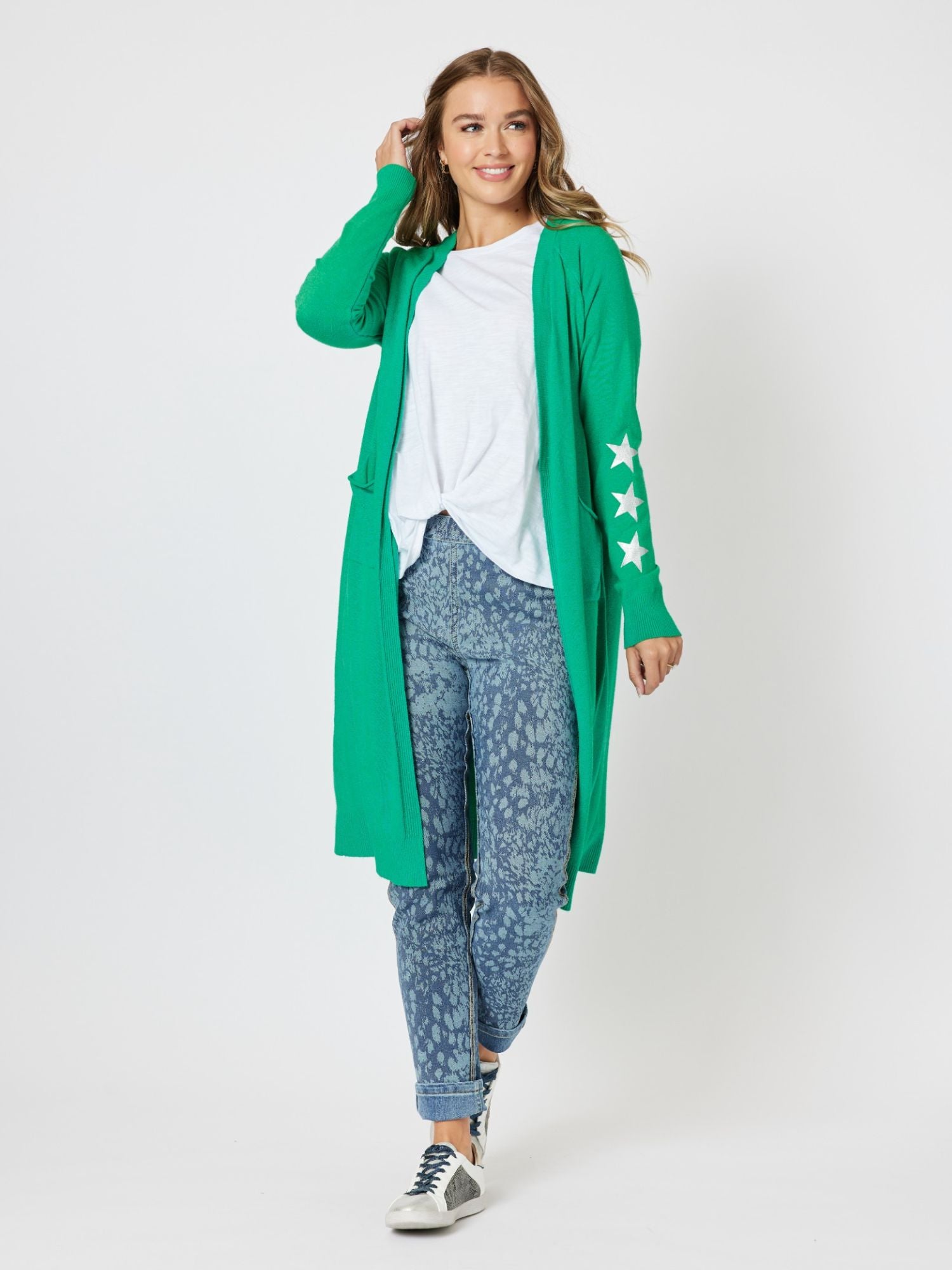 Superstar Longline Cardigan - Jade