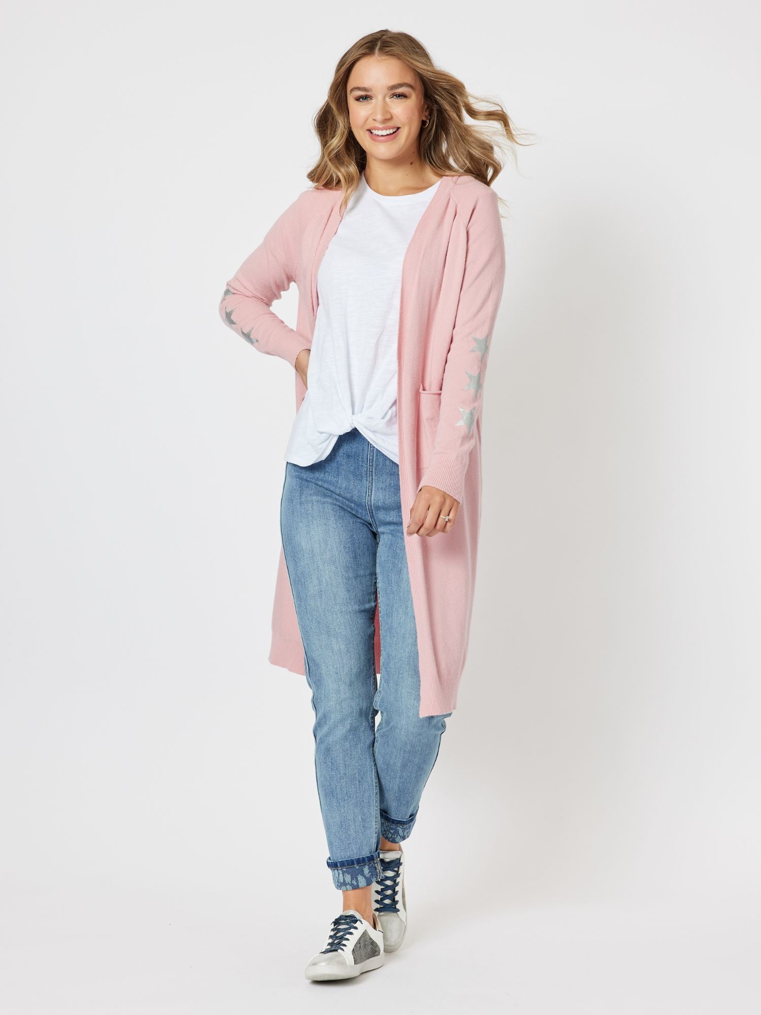 Superstar Longline Cardigan - Rose