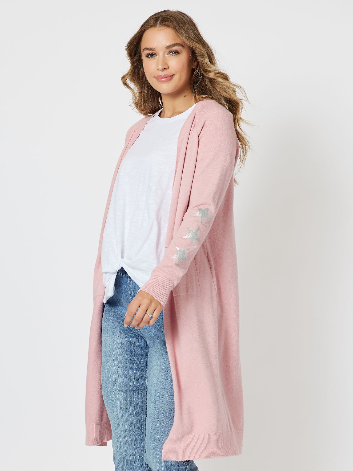 Superstar Longline Cardigan - Rose