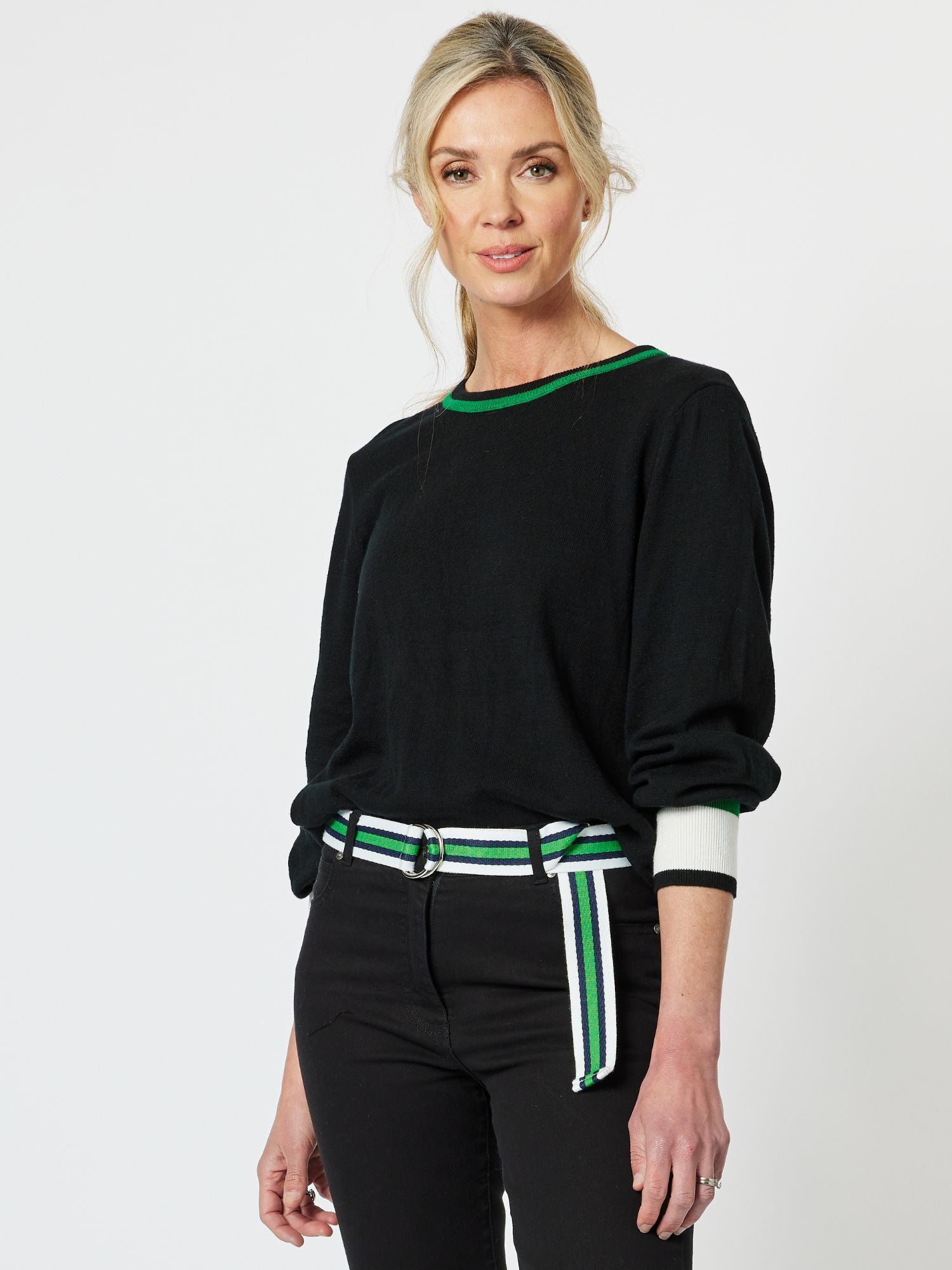 Quin Knit Top Jumper - Green