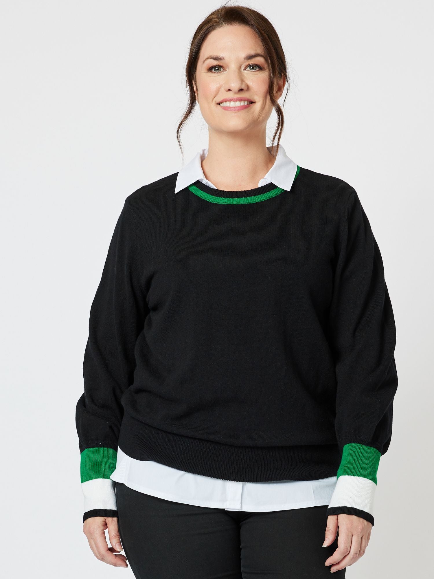 Quin Knit Top Jumper - Green