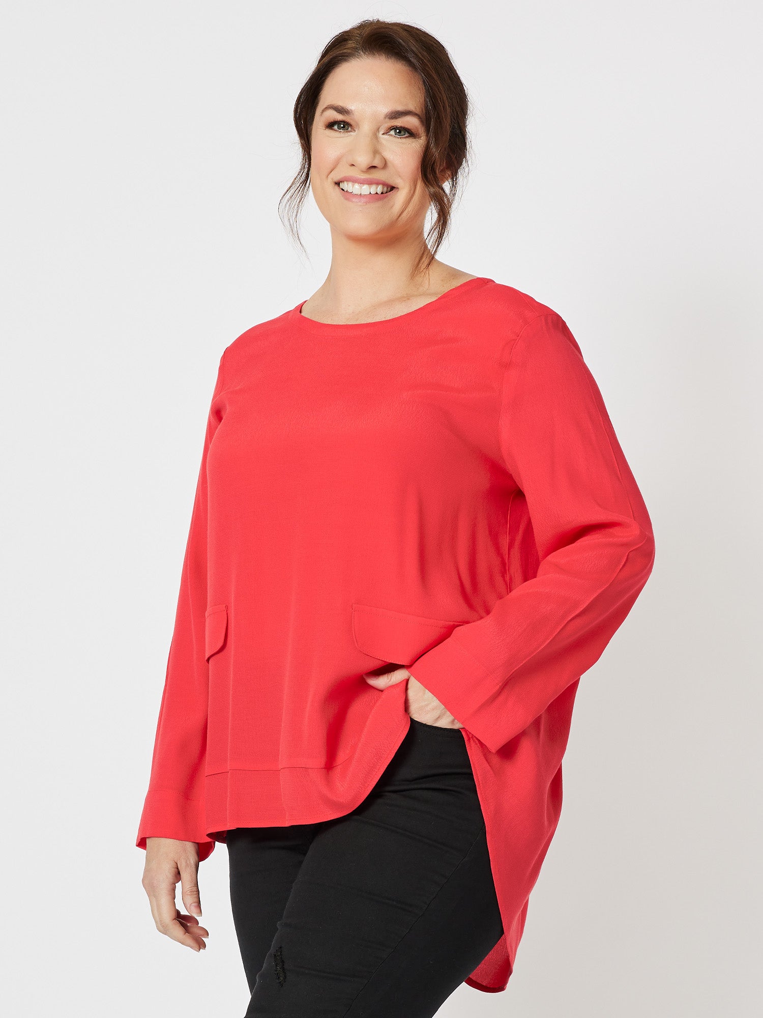 Kerryn Long Sleeve Top - Red