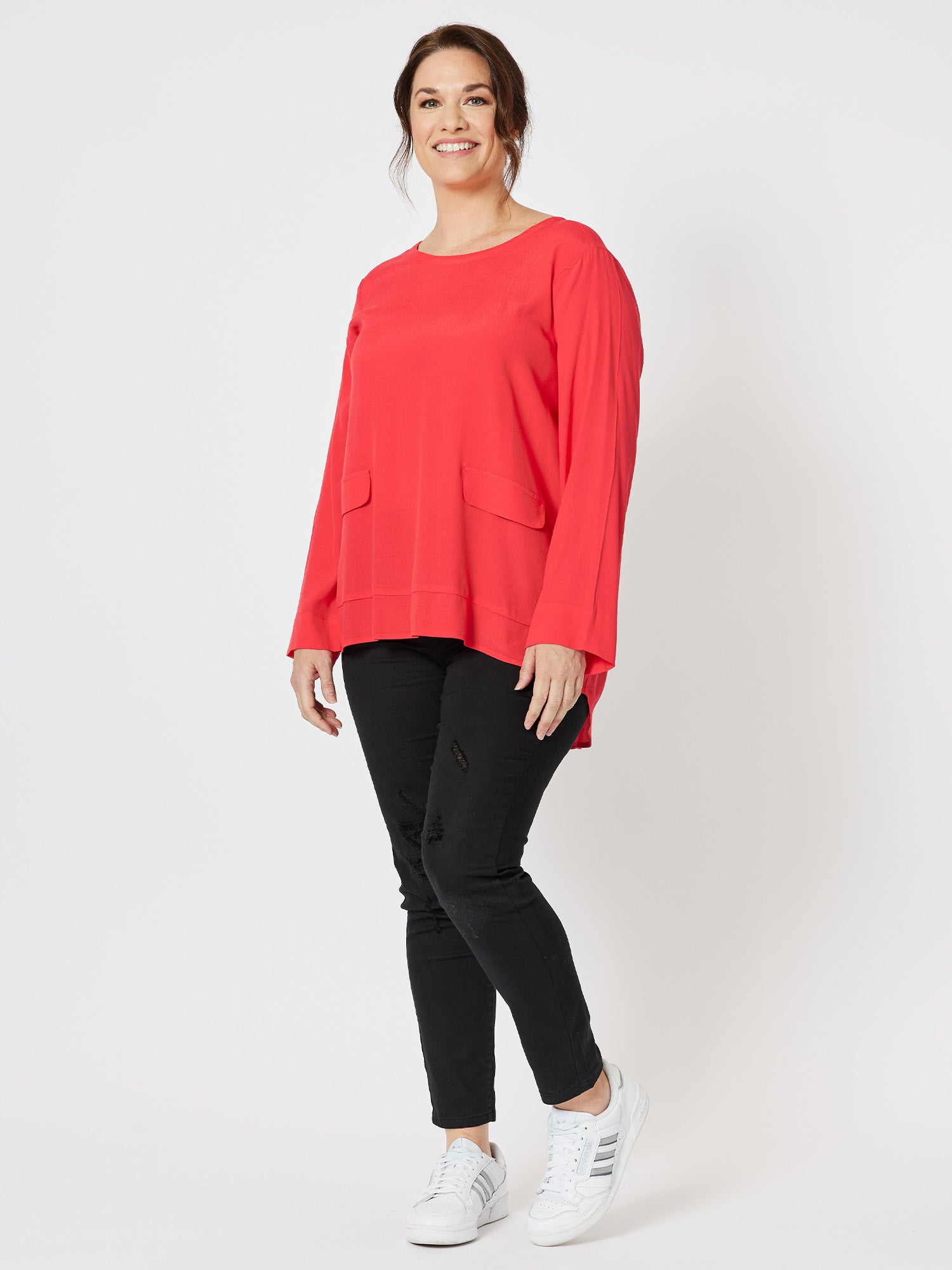 Kerryn Long Sleeve Top - Red