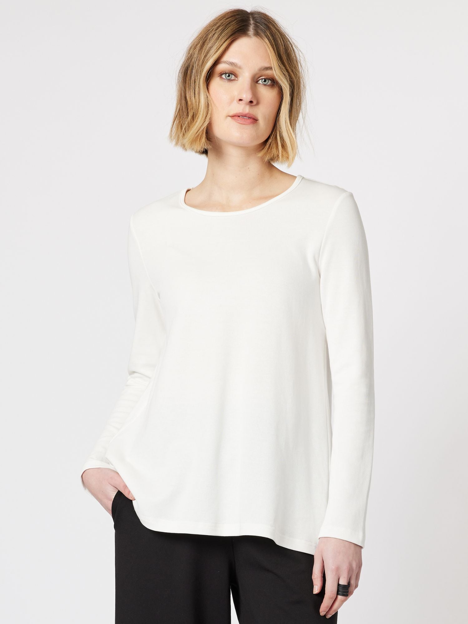 Milano A line Long Sleeve Top - Ivory