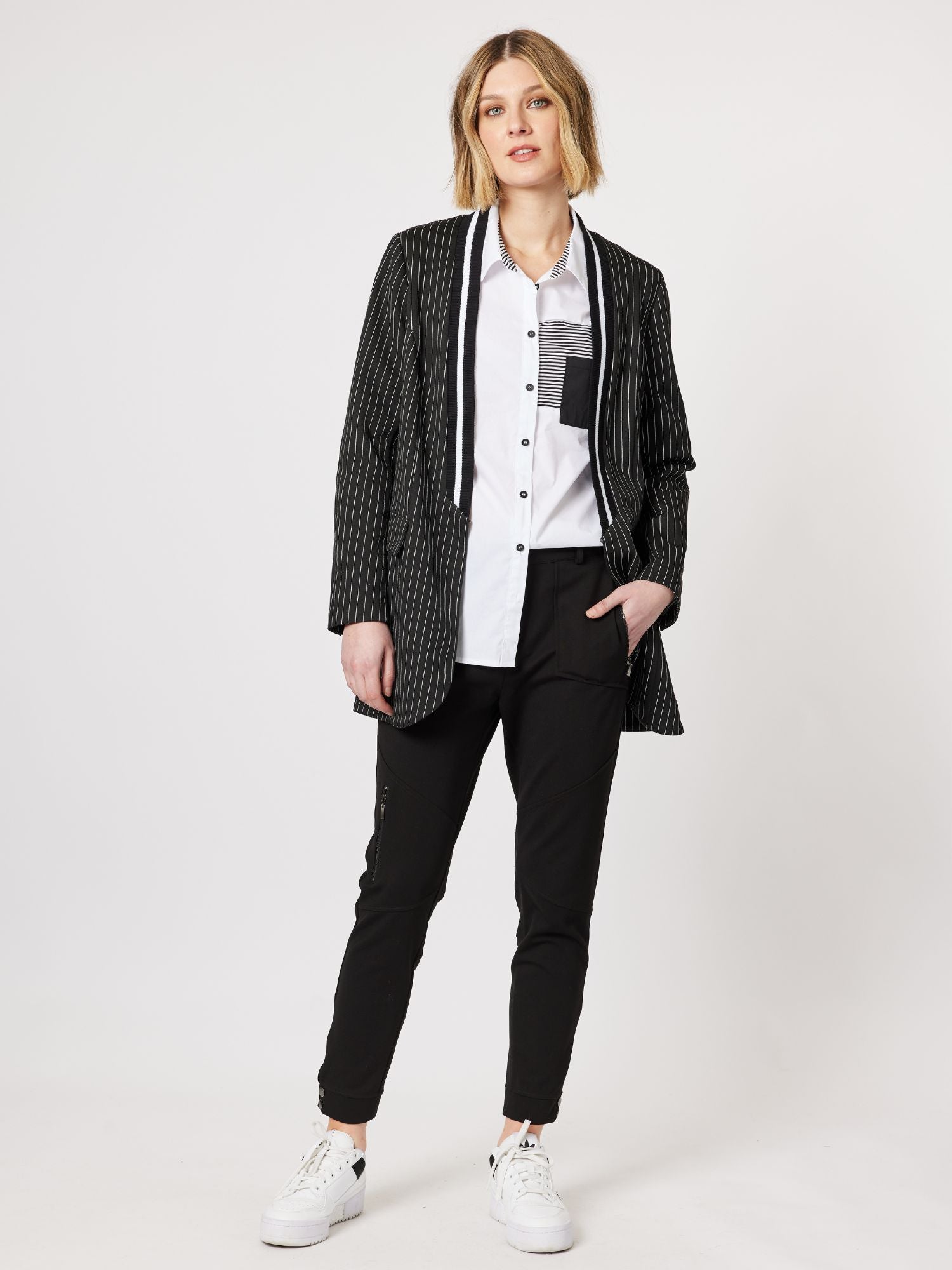 Stripe Trim Shirt - White