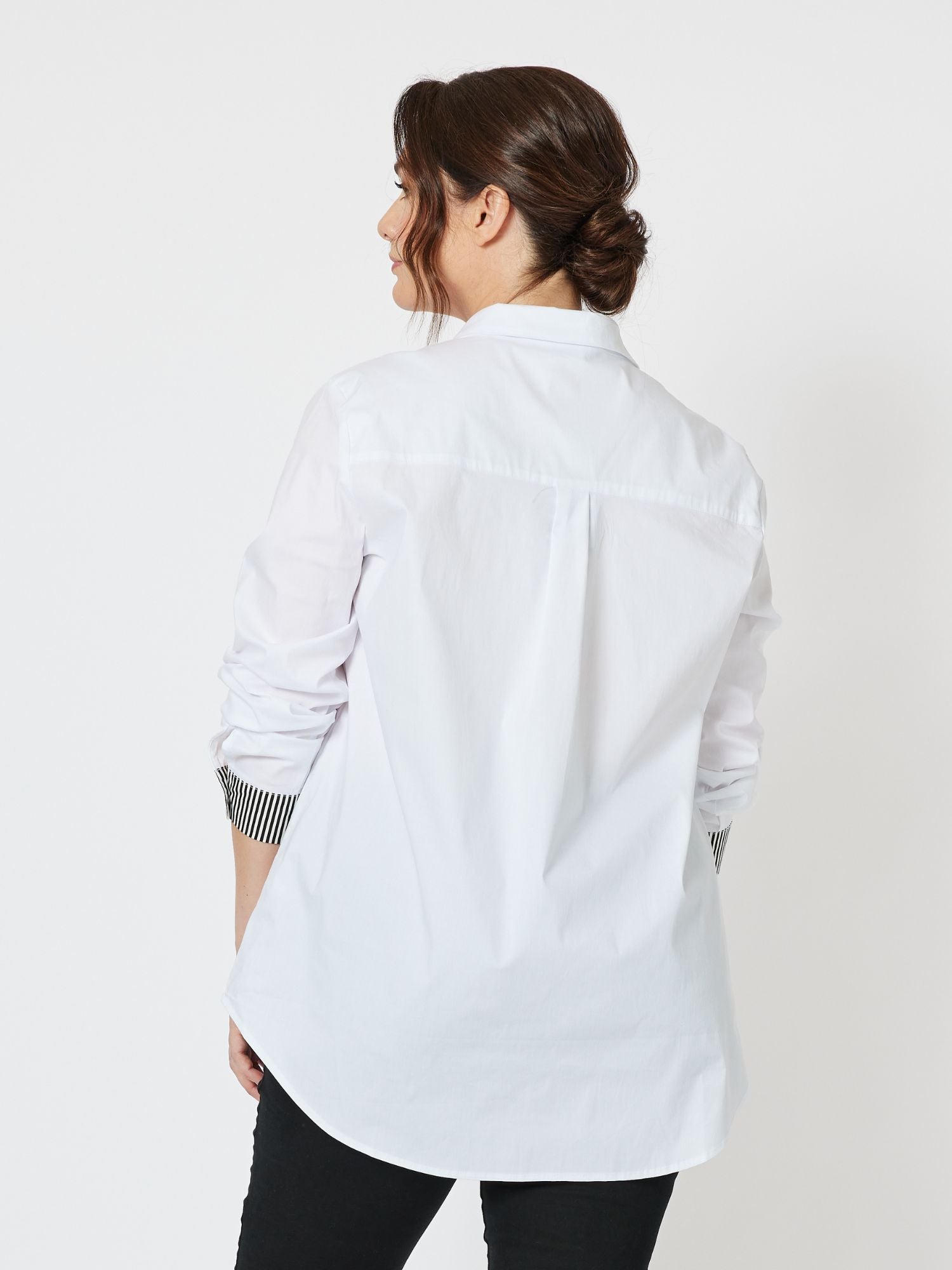 Stripe Trim Shirt - White