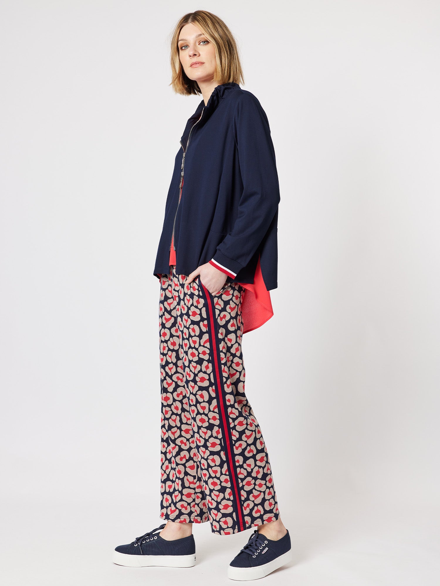 Fuchi Print Pant - Navy