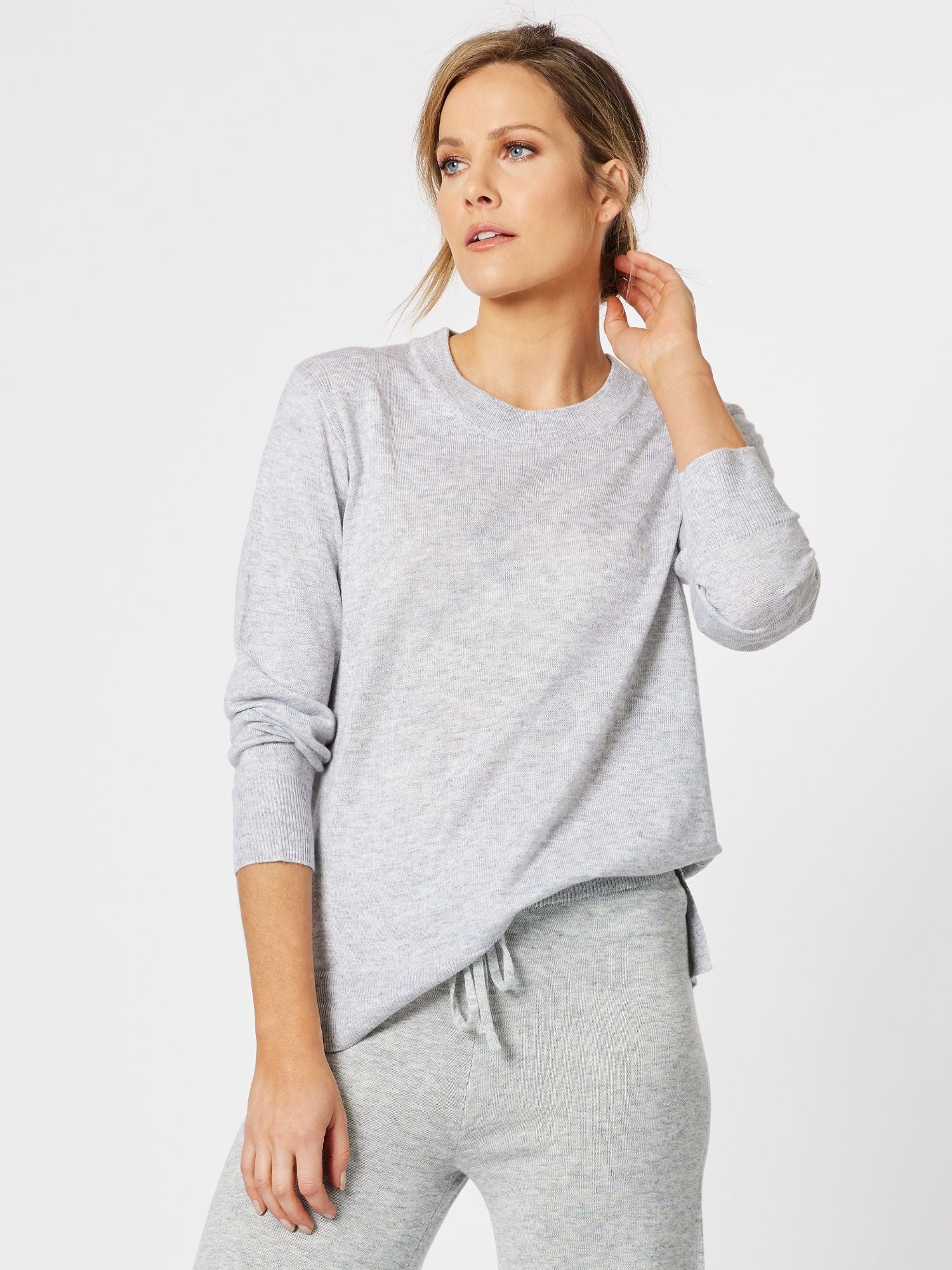 Venice Cashmere Blend Knit Top - Silver