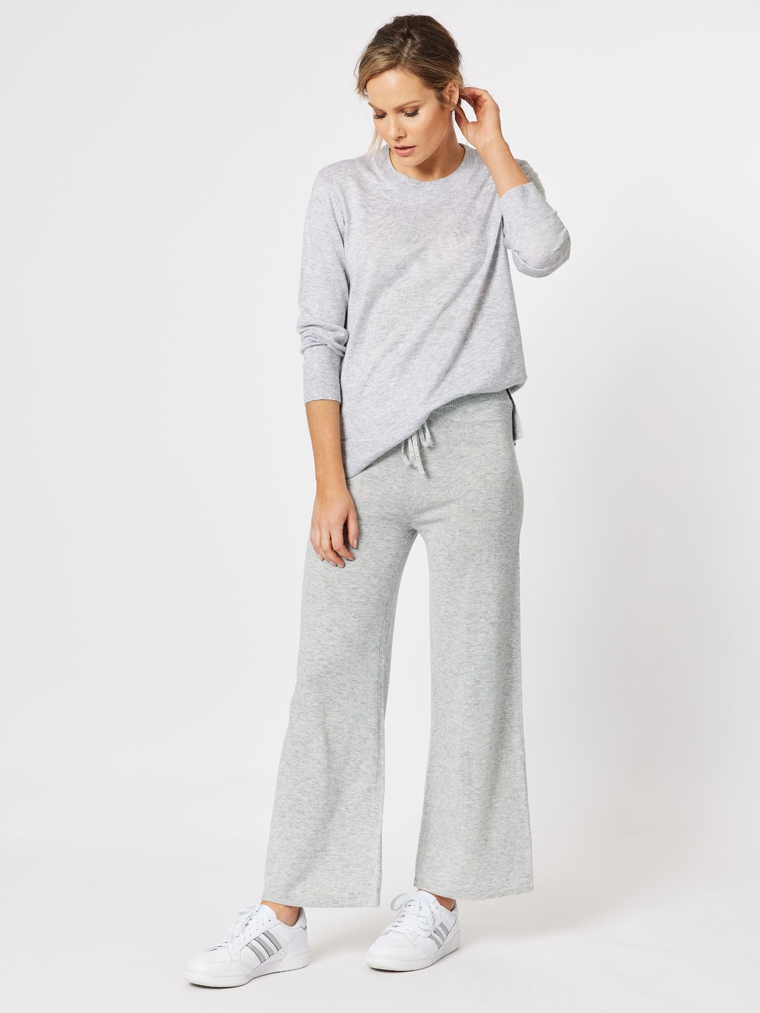 Venice Cashmere Blend Knit Top - Silver