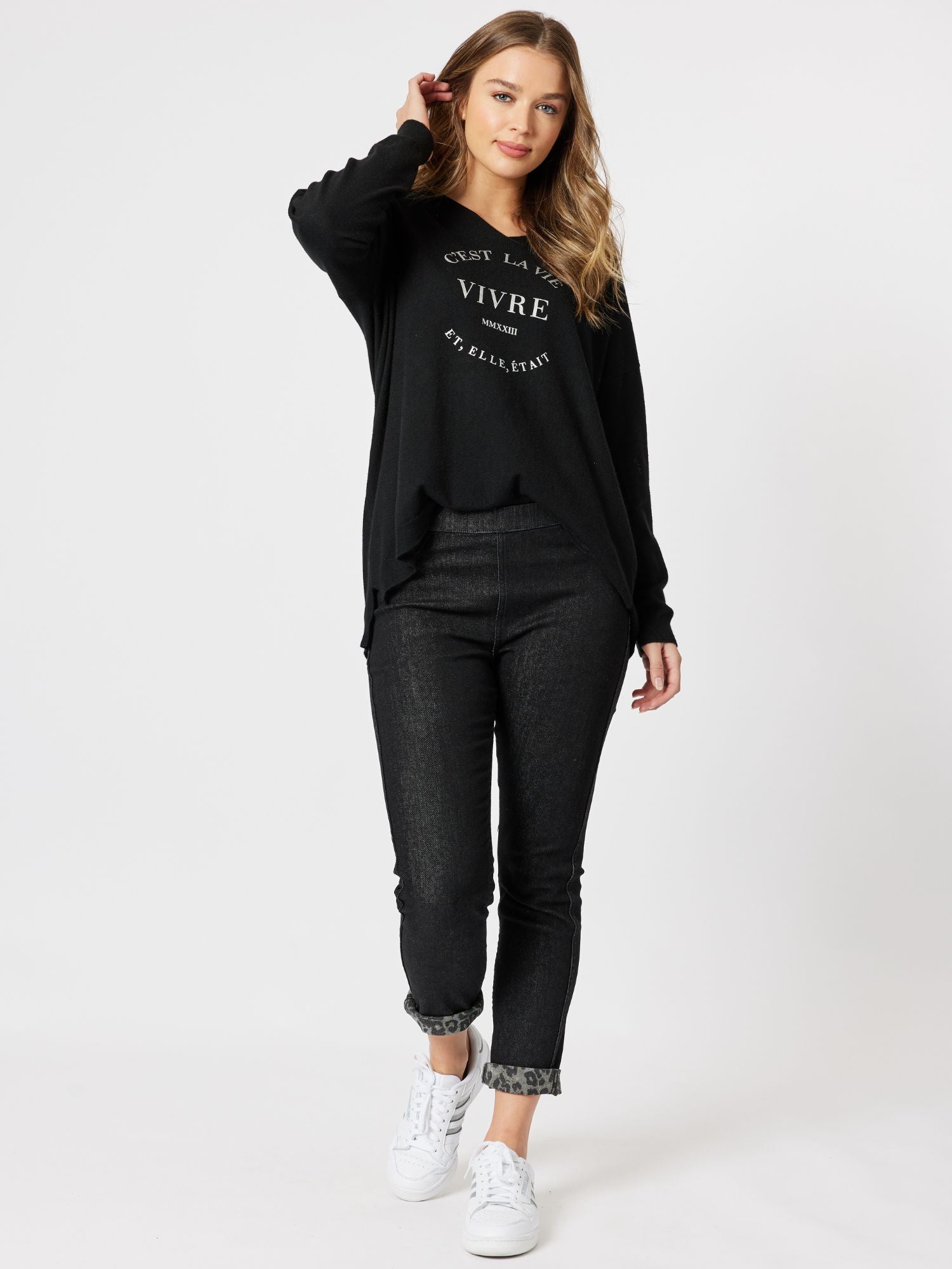 C'est La Vie Knit Top - Black