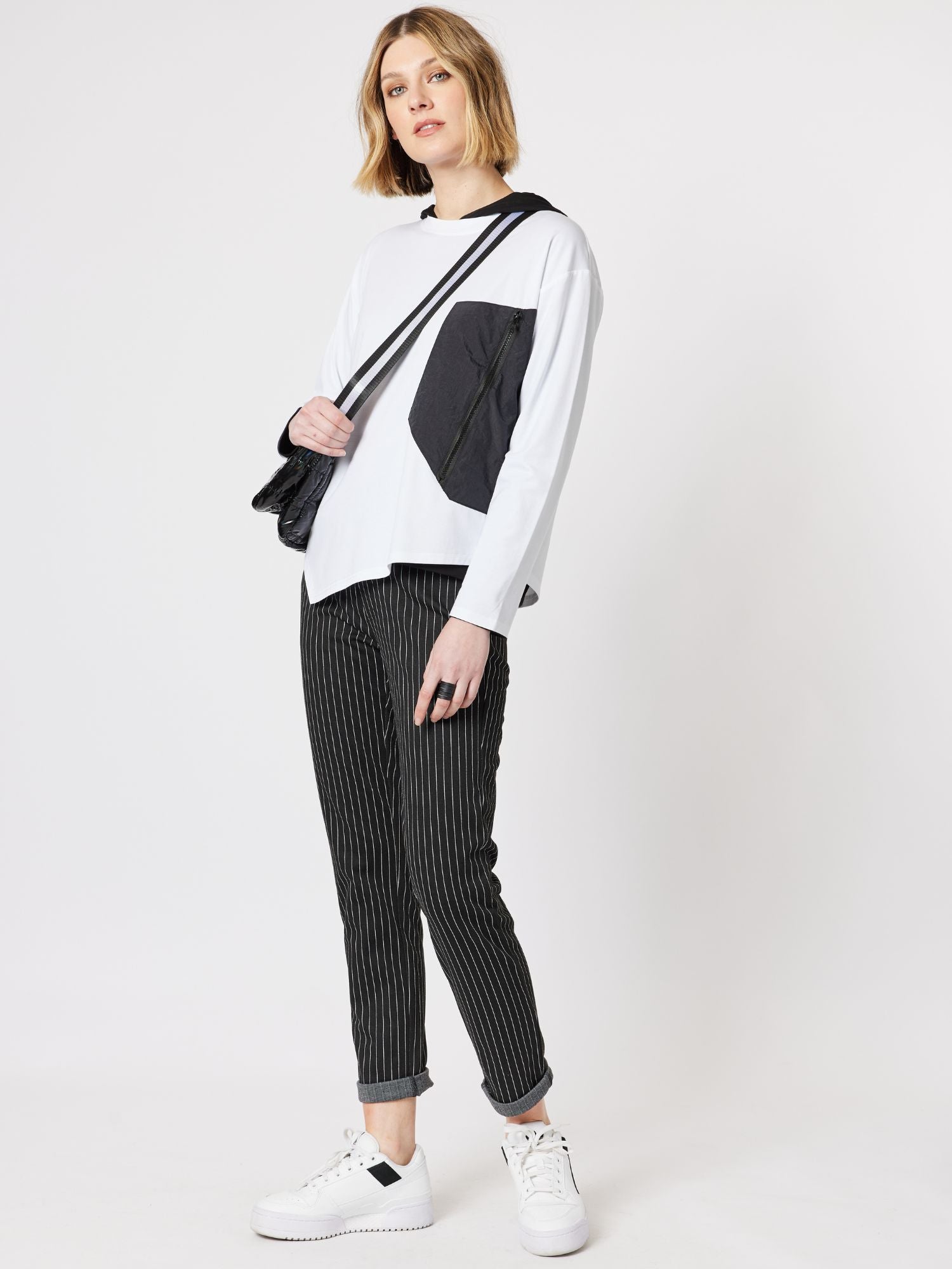 Zip Detail Top - White
