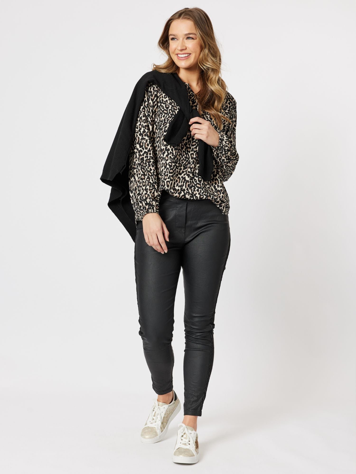 Catarina Leopard Print Top - Toffee