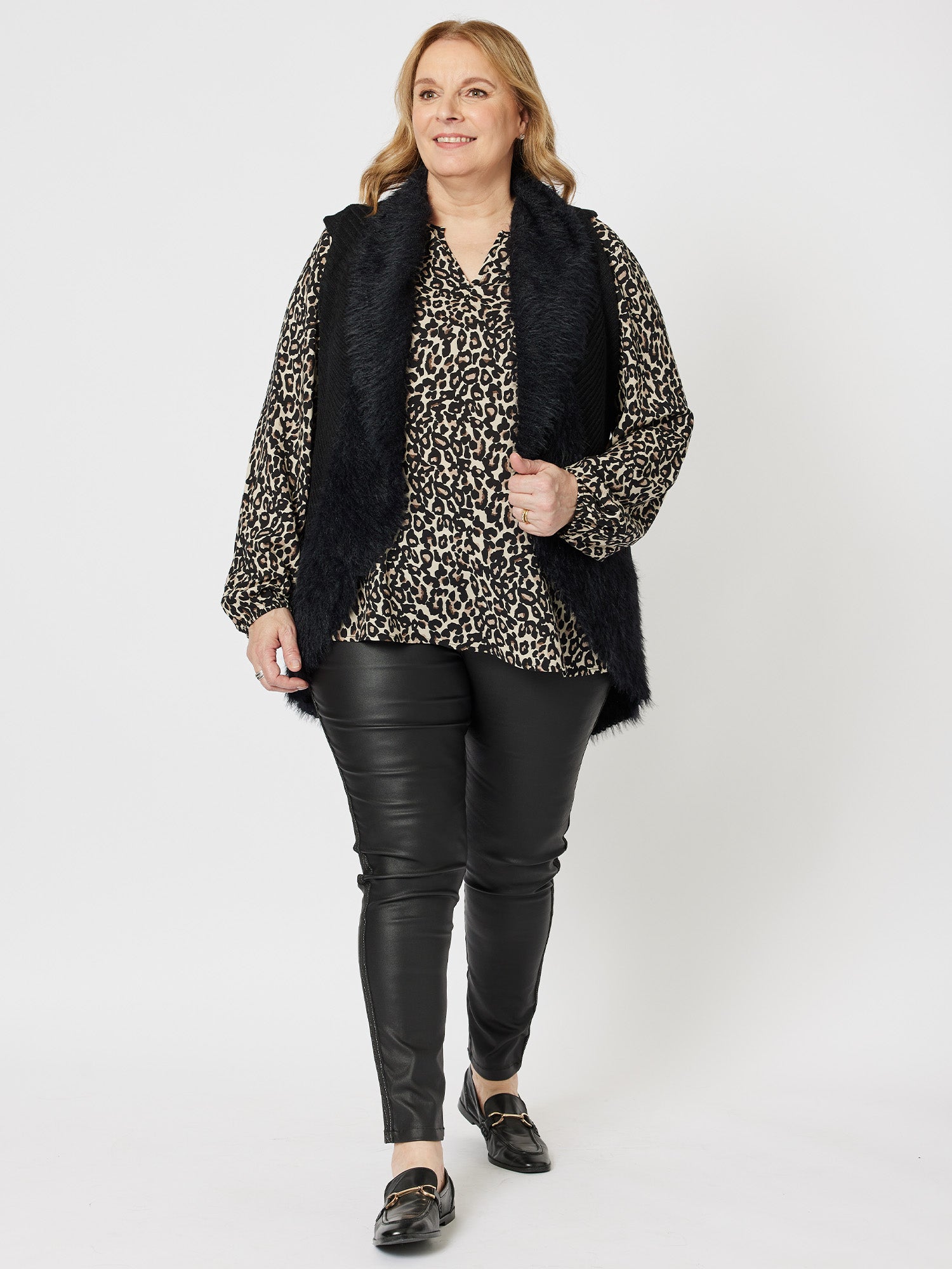 Catarina Leopard Print Top - Toffee