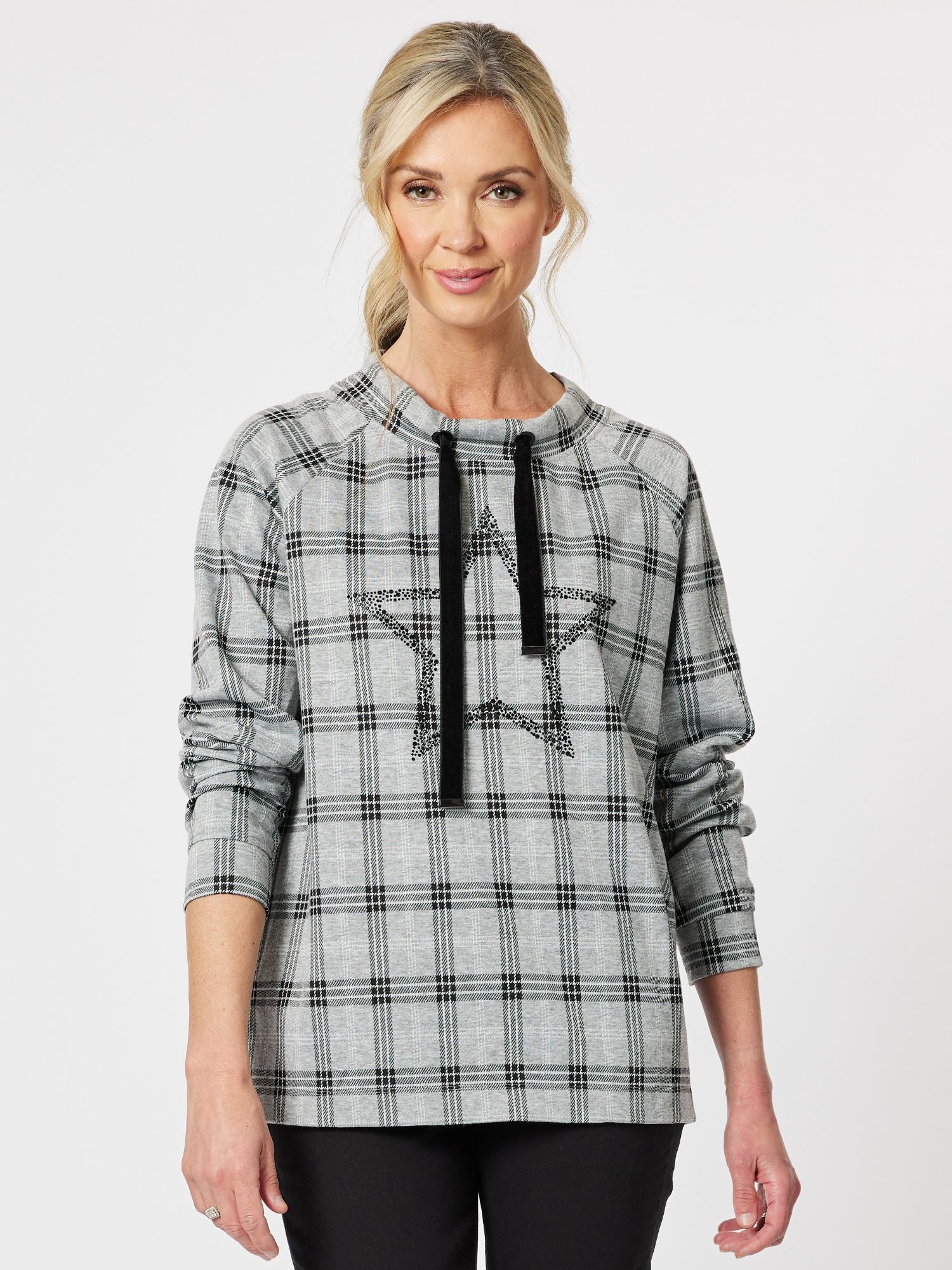 Glasgow Check Sweatshirt - Silver