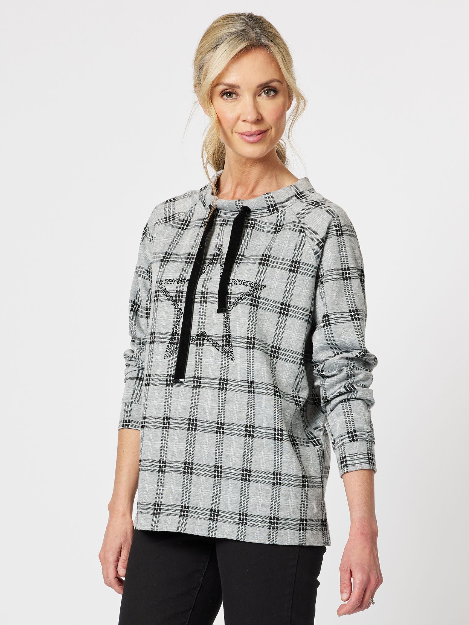 Glasgow Check Sweatshirt - Silver