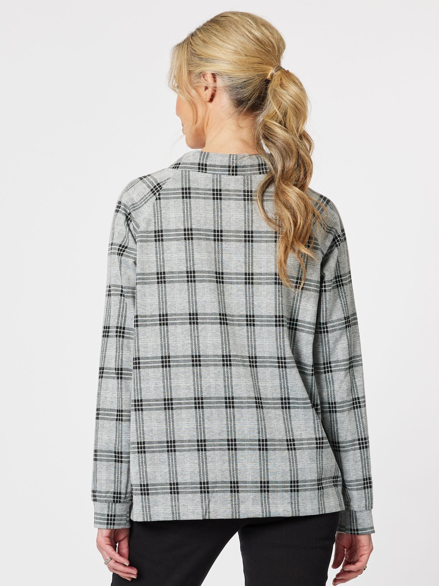 Glasgow Check Sweatshirt - Silver