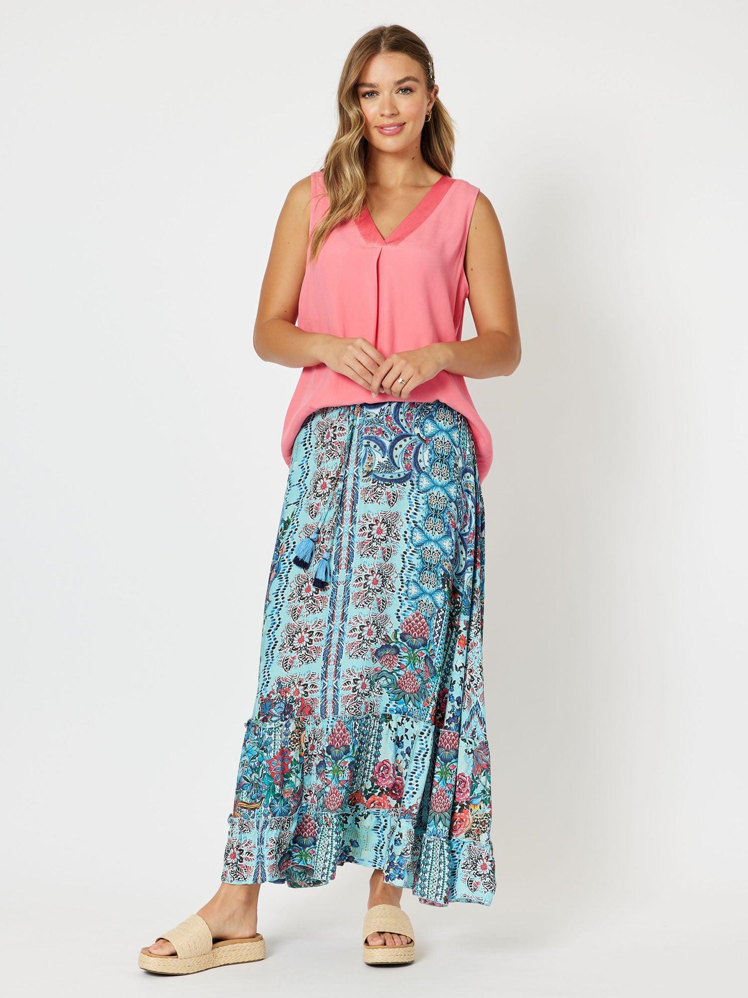 Tuxedo V-Neck Cami - Coral