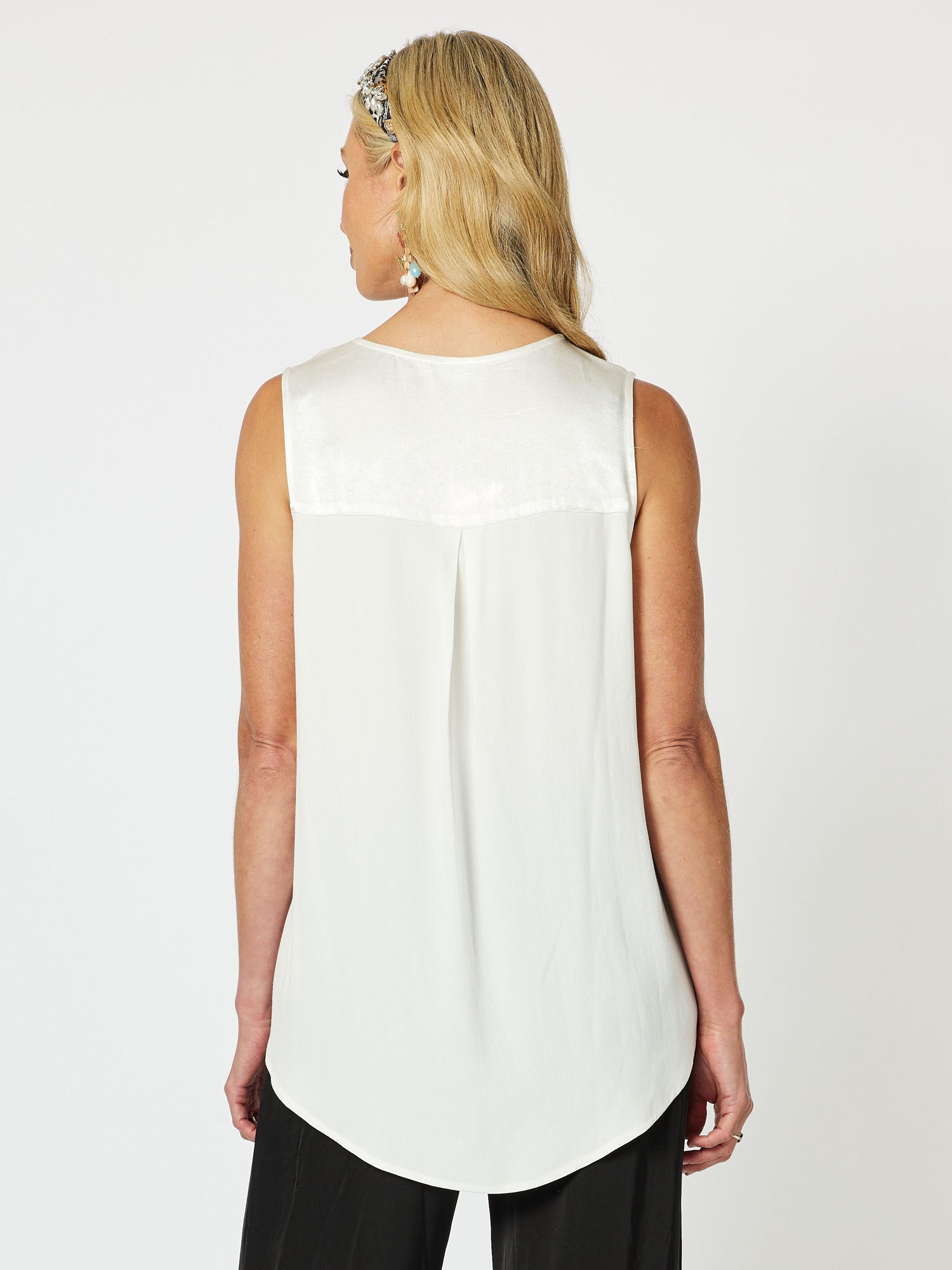 Tuxedo V-Neck Cami - Ivory