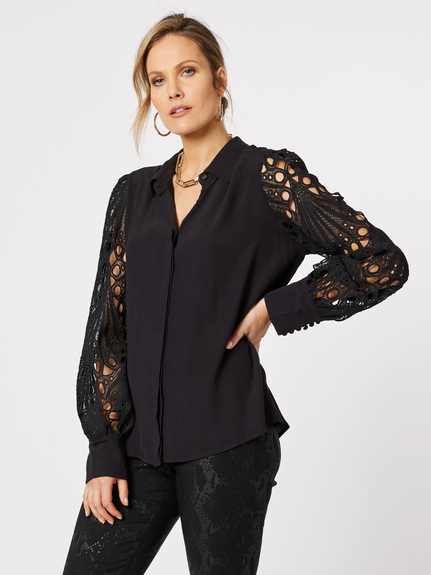 Brodie Lace Shirt - Black