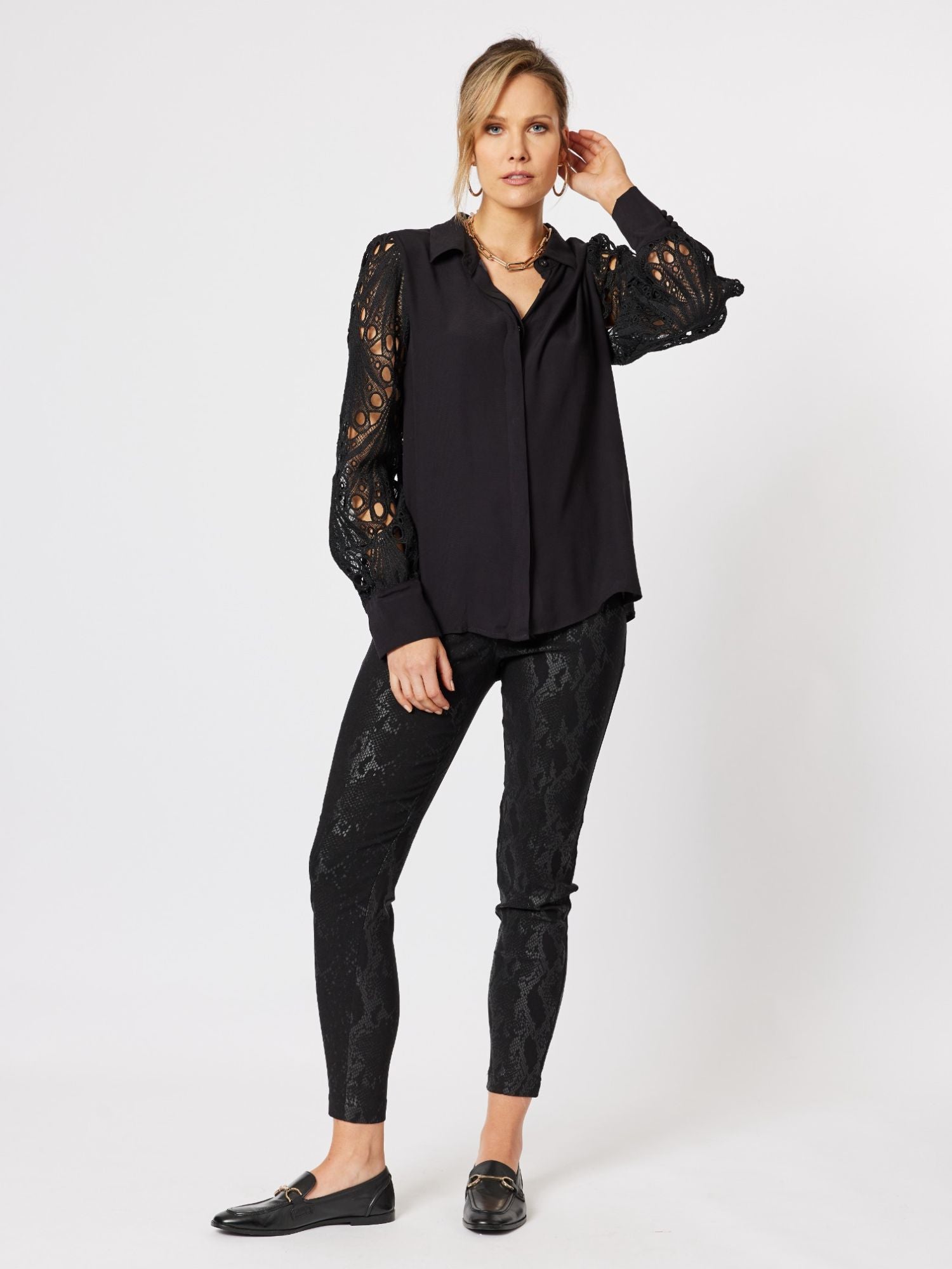 Brodie Lace Shirt - Black