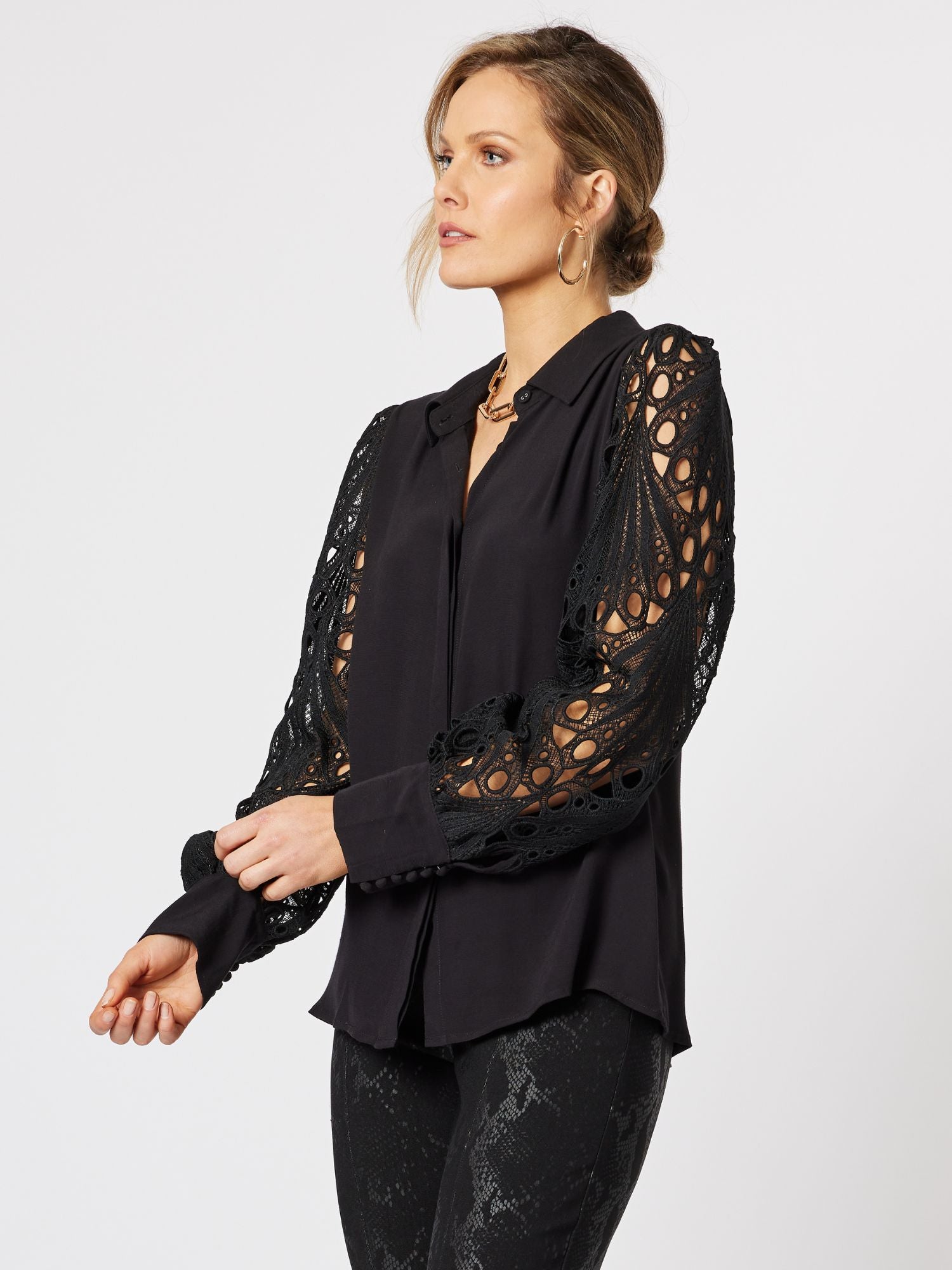 Brodie Lace Shirt - Black