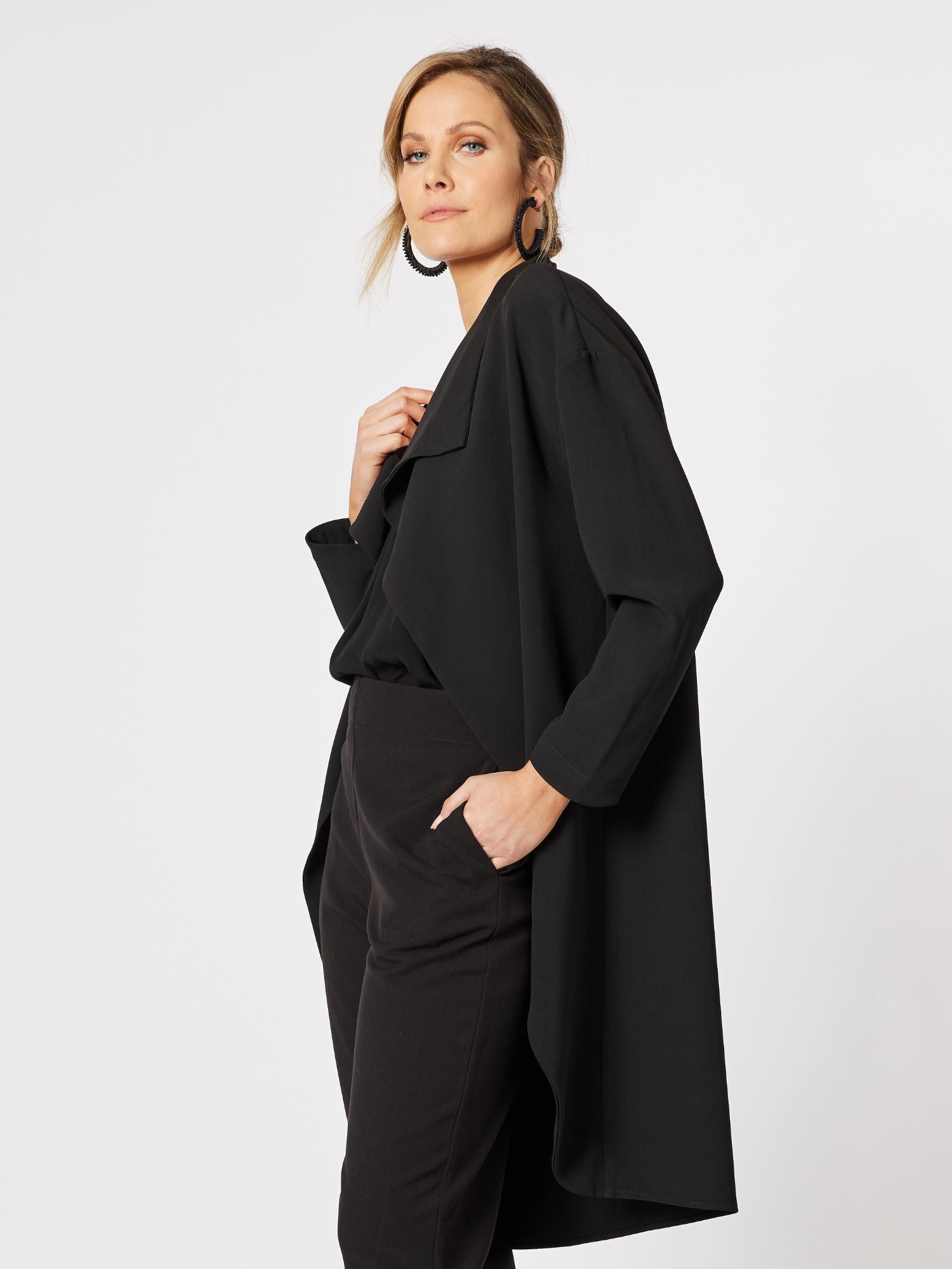 Estelle Longline Jacket - Black