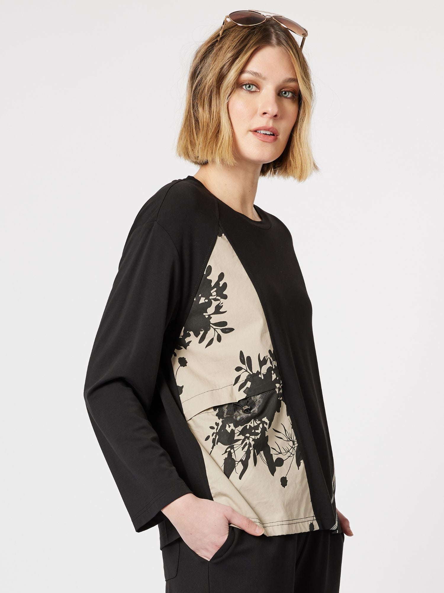 Osaka Print Top - Black