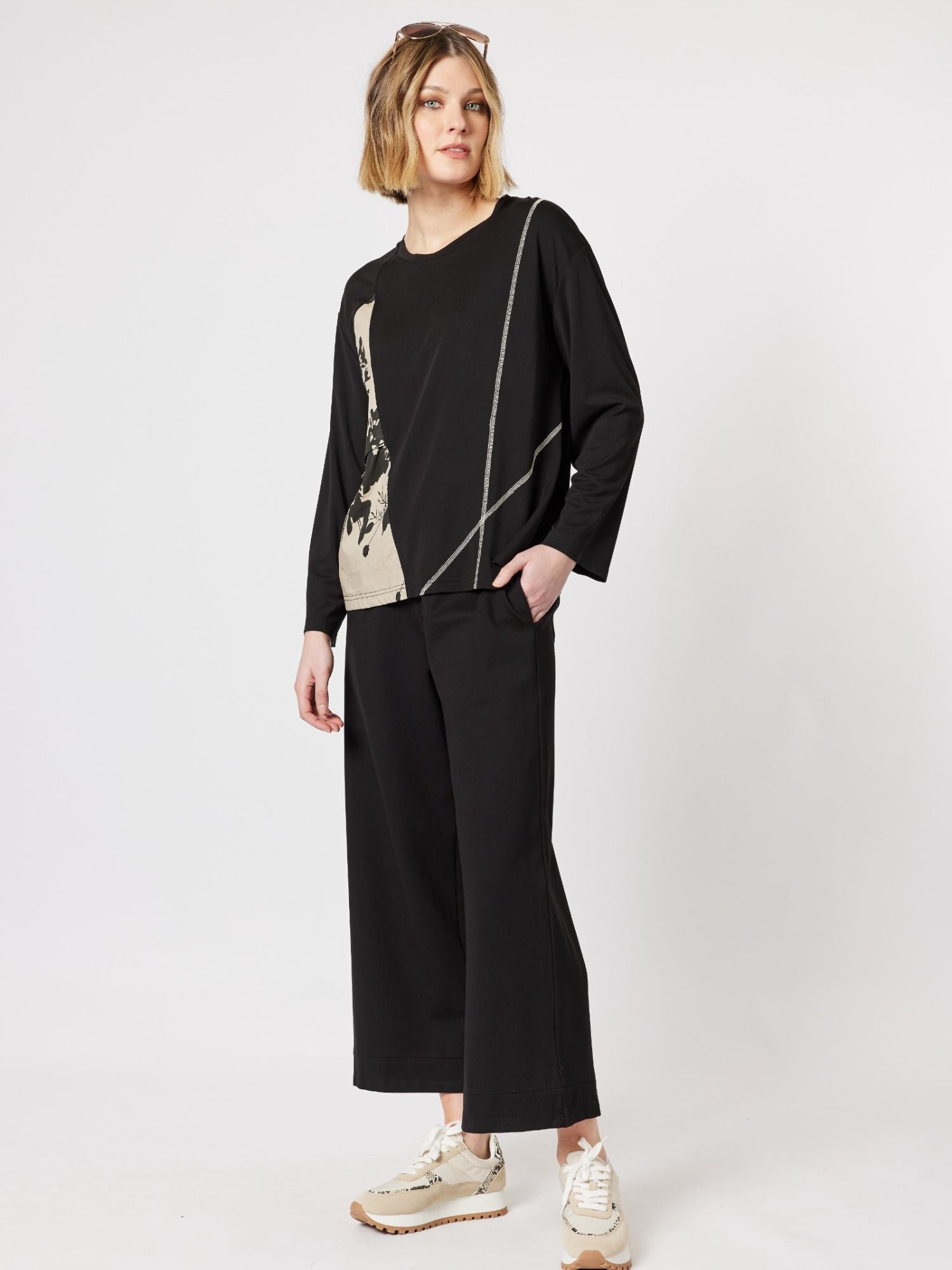 Osaka Print Top - Black