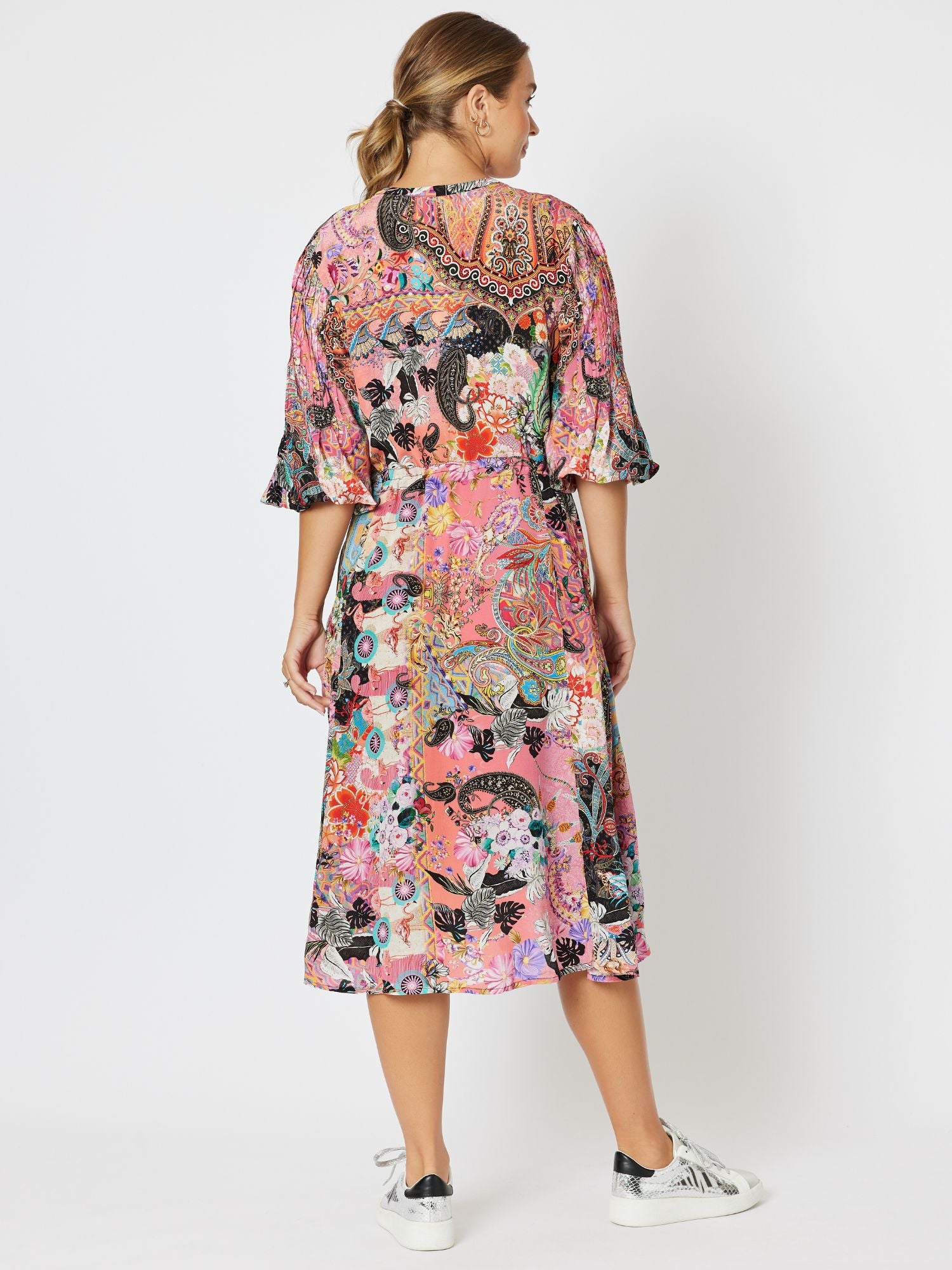 Bailey Printed Silk Like Dress - Multi