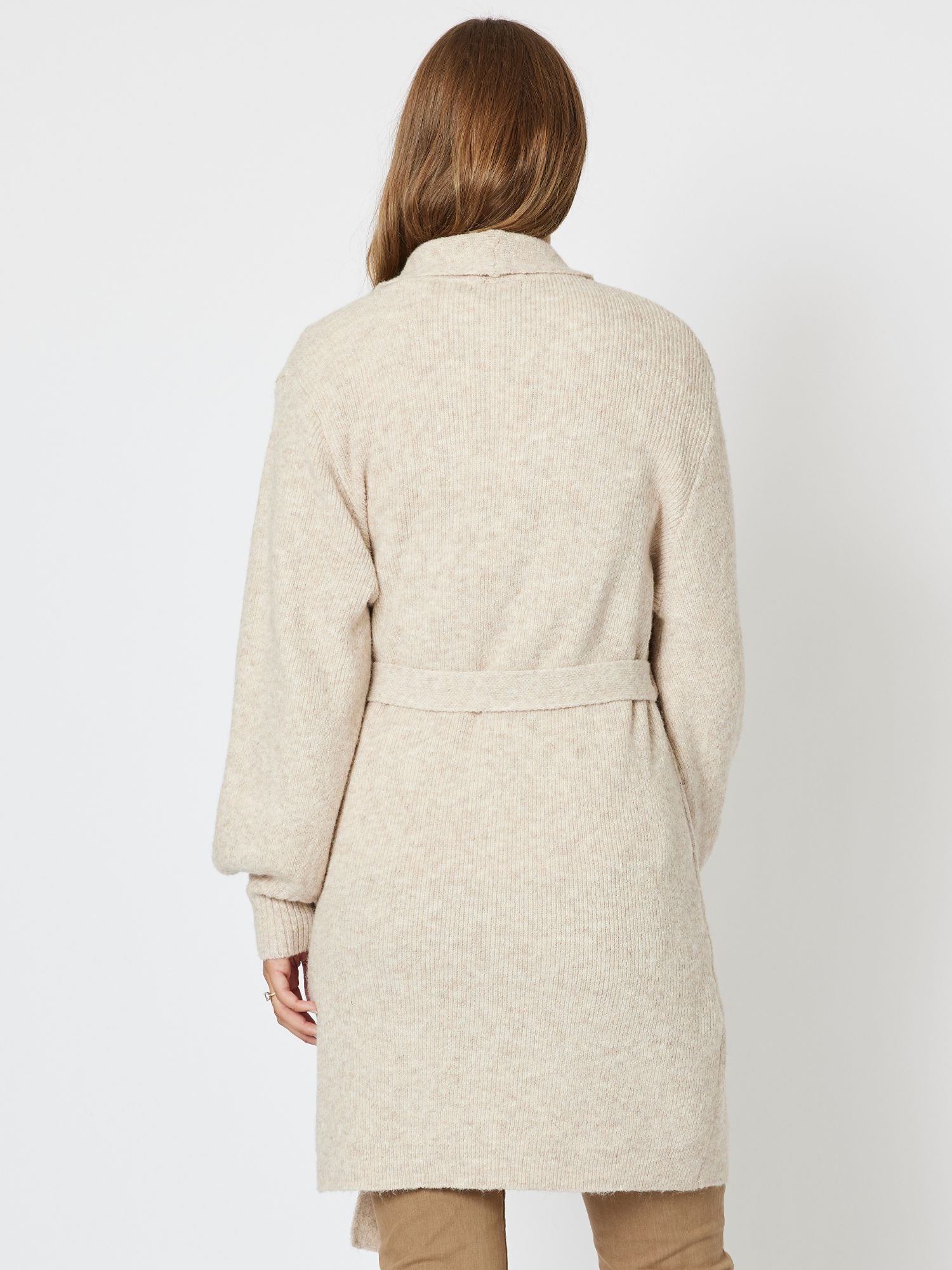 Alison Long Line Cardigan - Natural