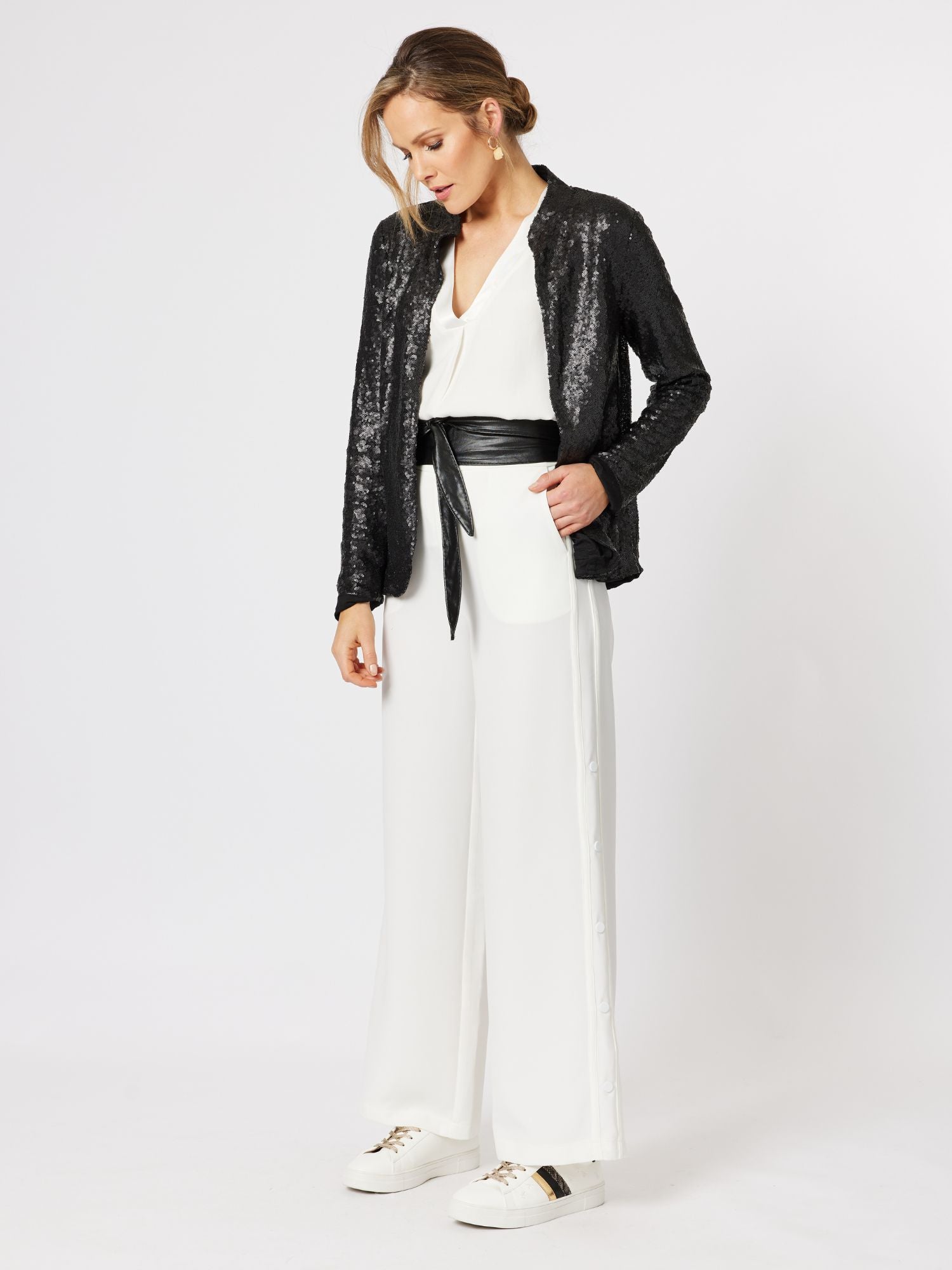Darcy Sequin Jacket - Black