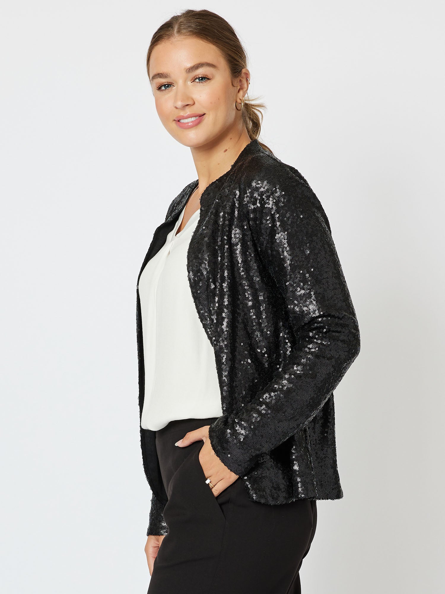 Darcy Sequin Jacket - Black