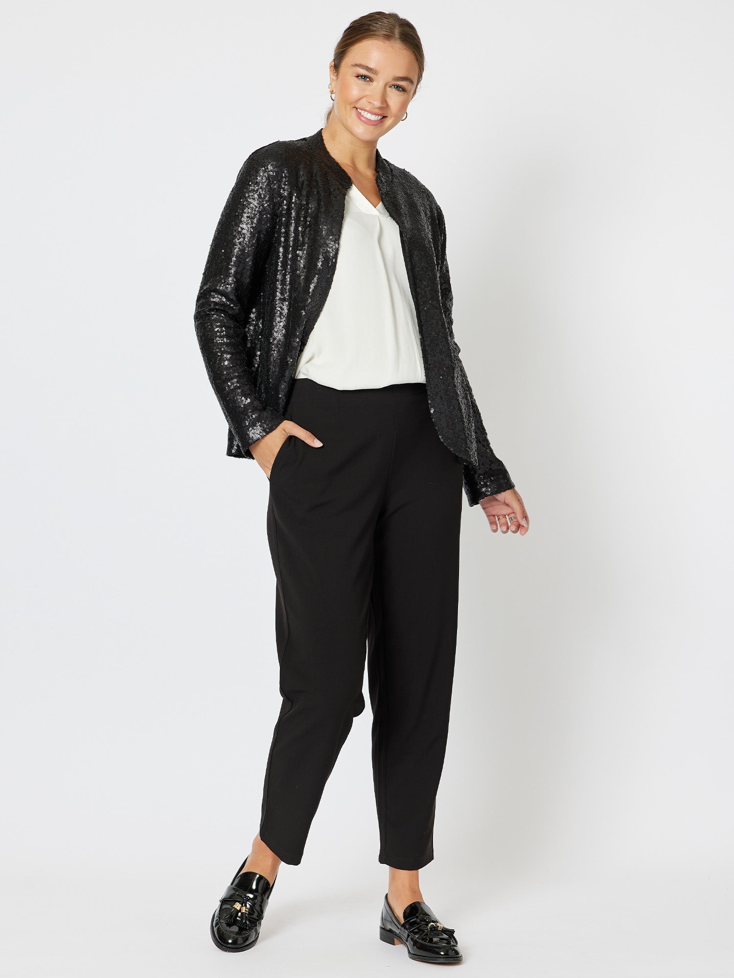 Darcy Sequin Jacket - Black