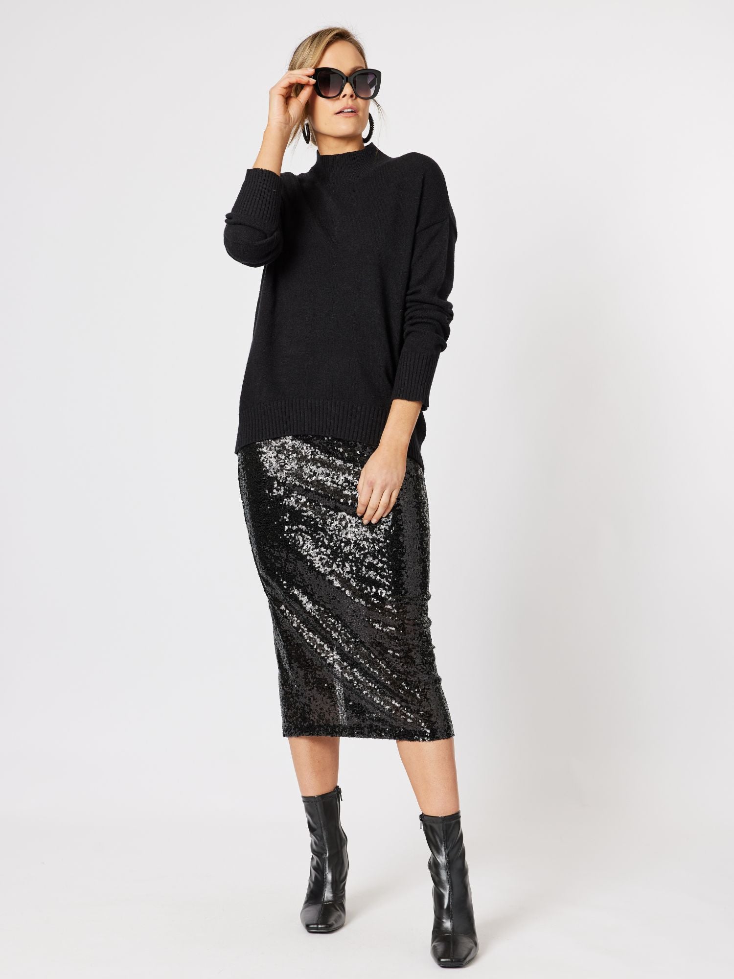Darcy Sequin Skirt - Black – RC & Co