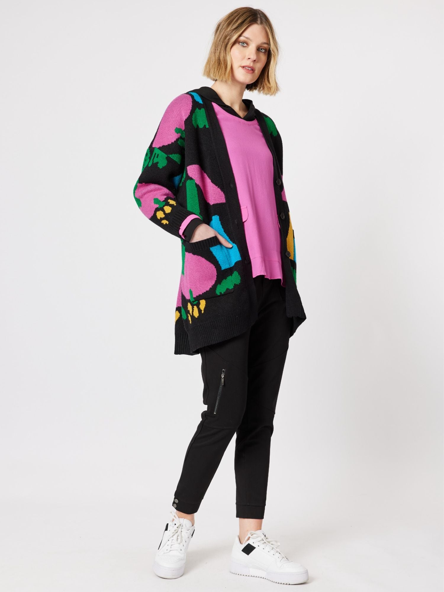 Long Multi Coloured Cardigan - Multi