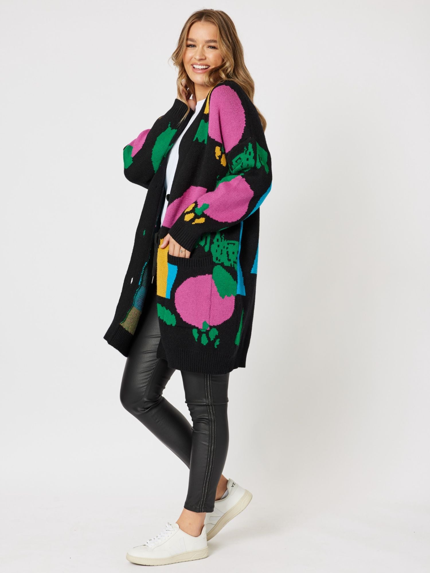 Long Multi Coloured Cardigan - Multi