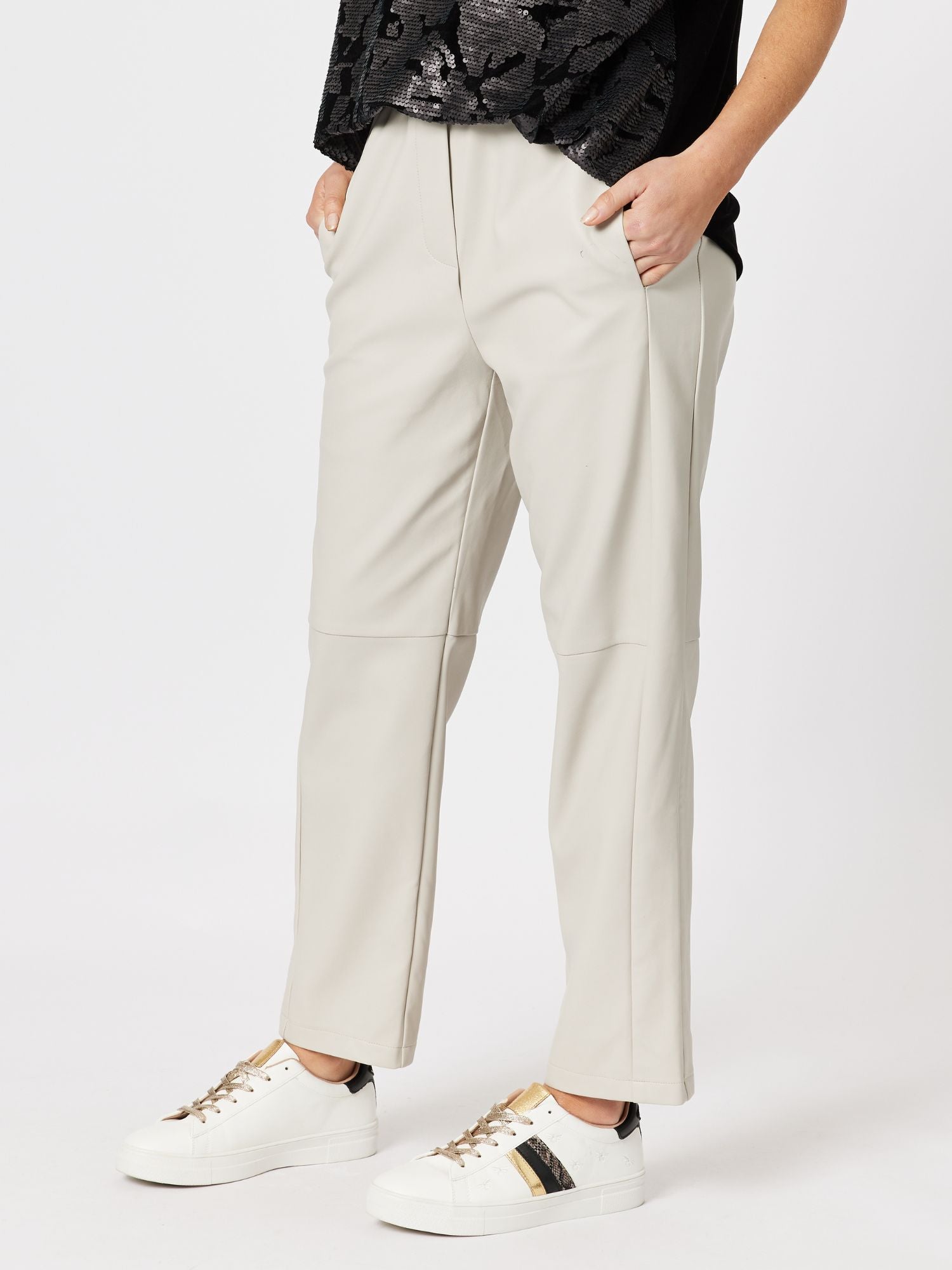 Vegan Leather Pull On Pant - Putty