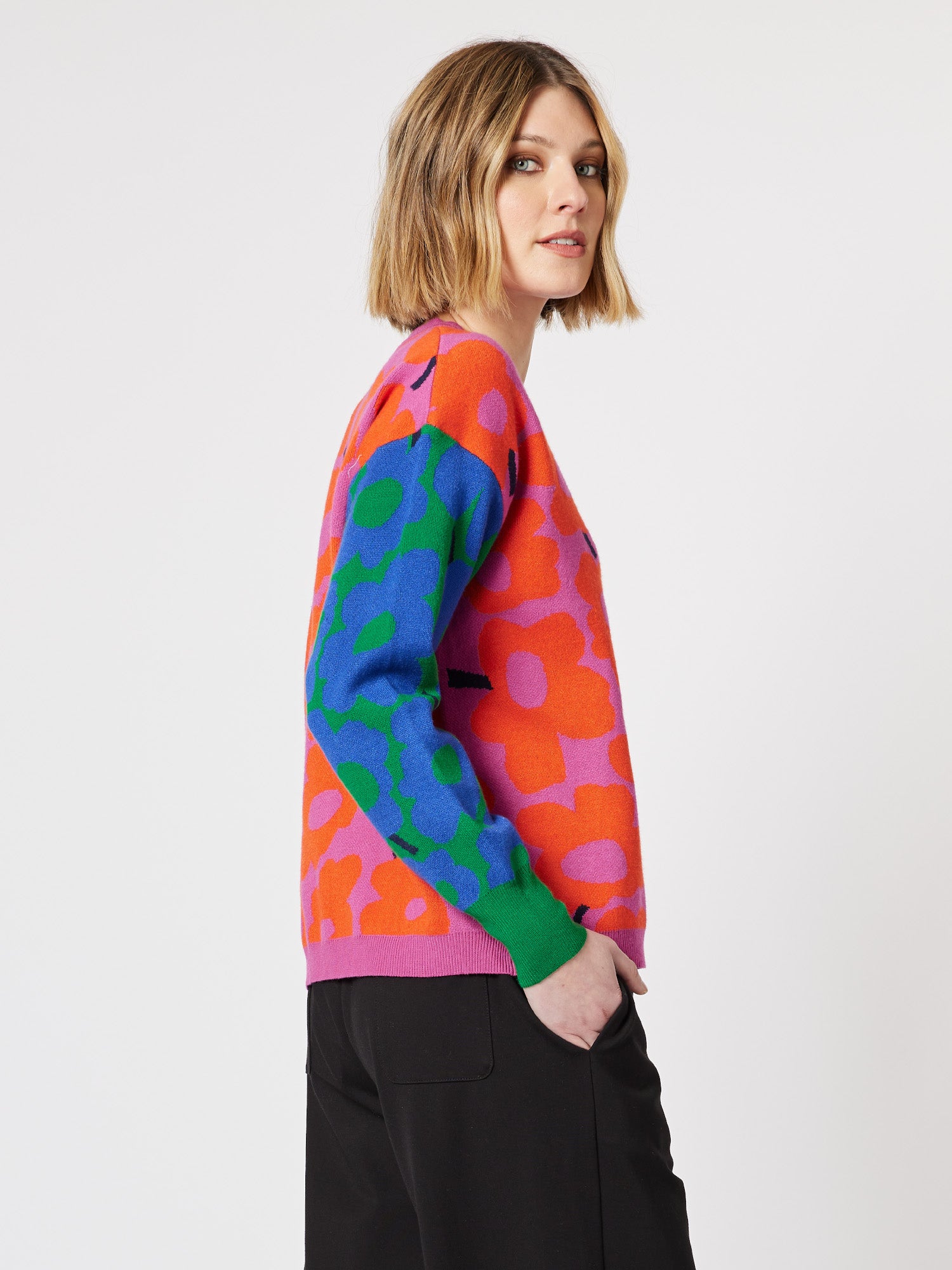 Multi Daisy Knit Top Jumper - Multi