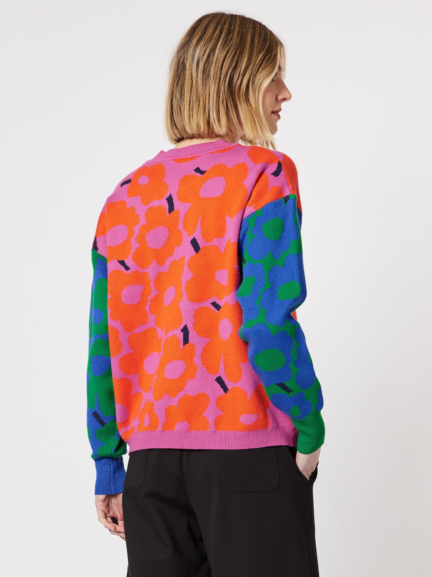 Multi Daisy Knit Top Jumper - Multi