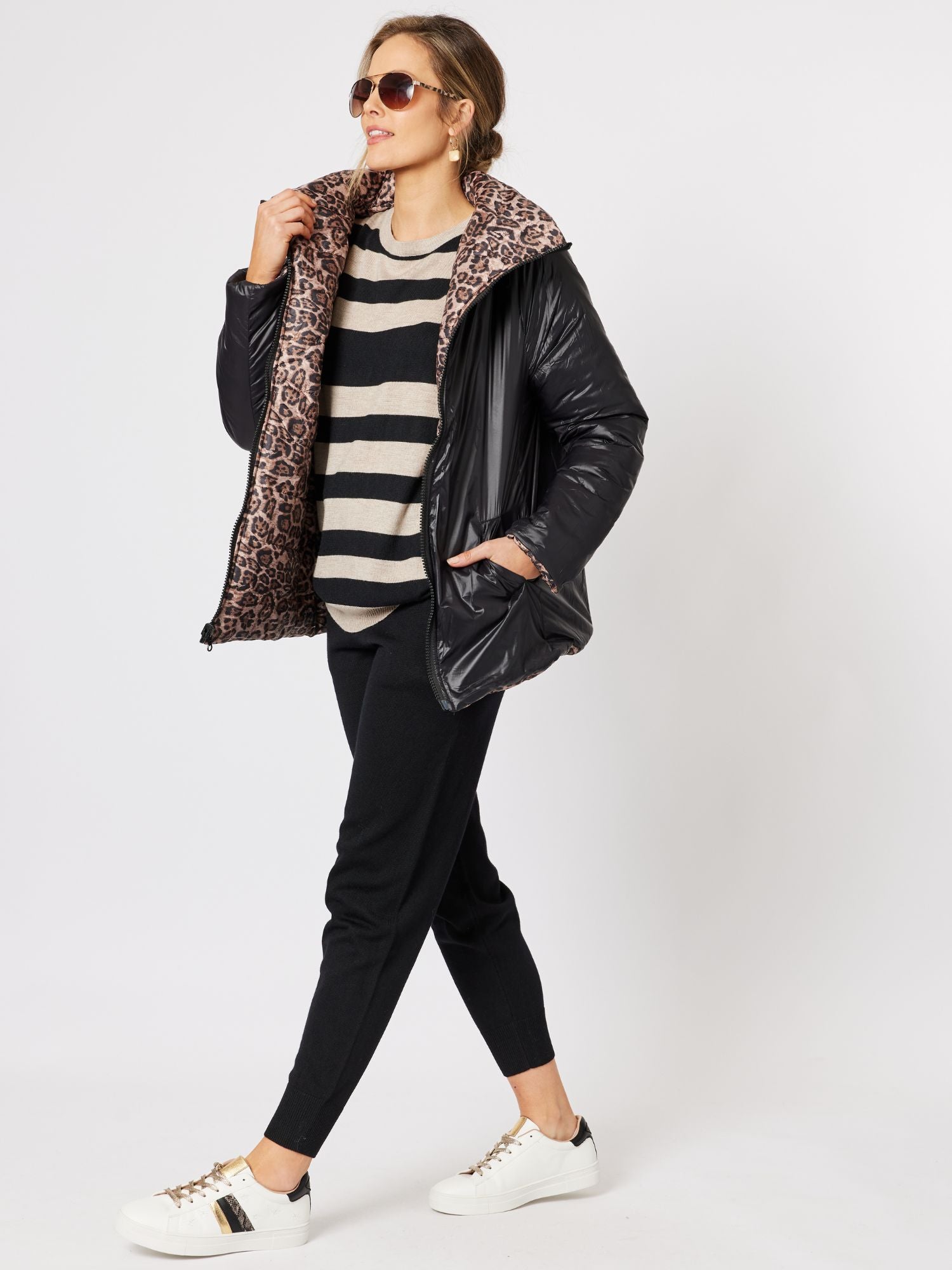 Animal Reversible Puffer Jacket - Black