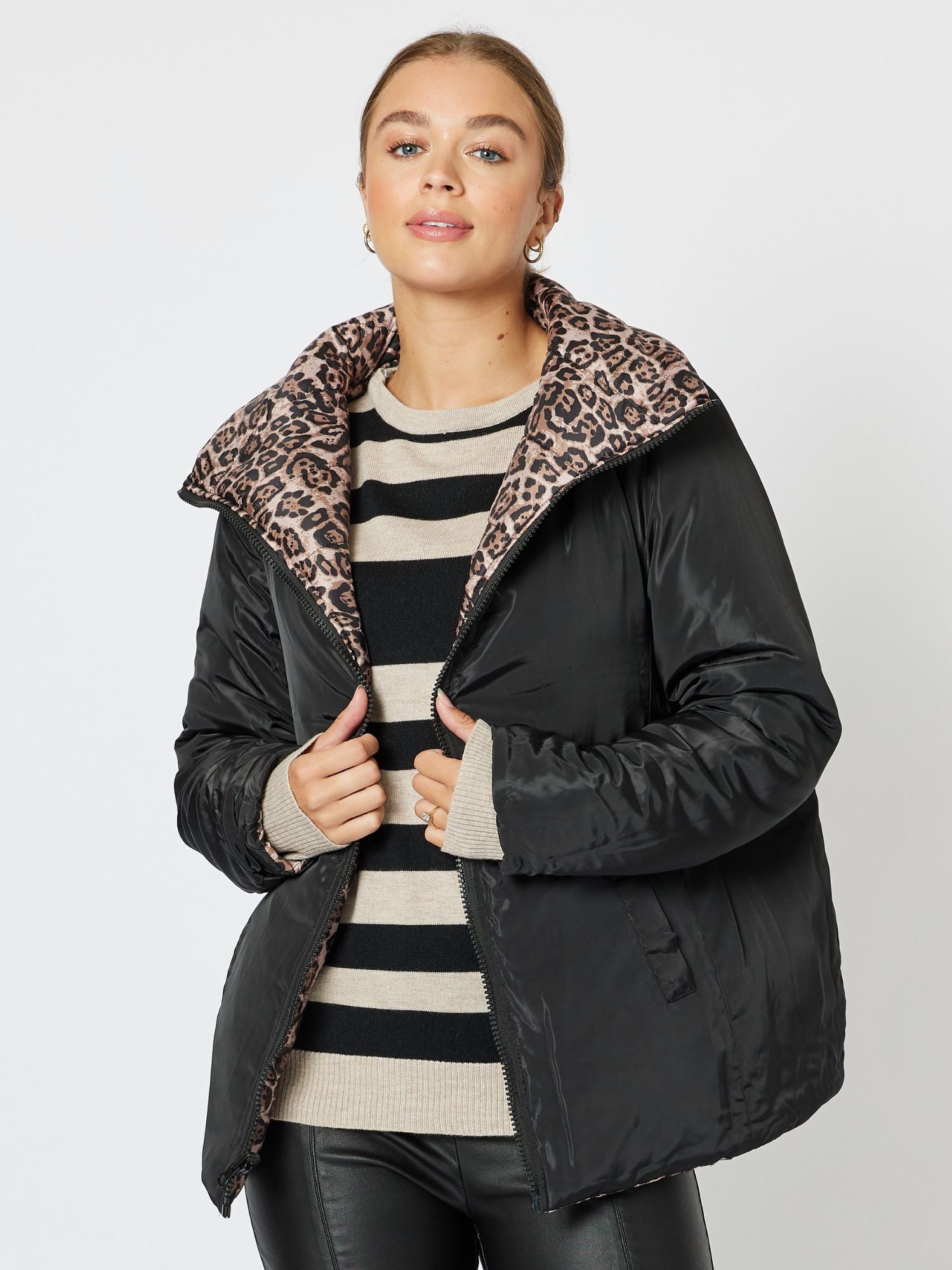 Animal Reversible Puffer Jacket - Black