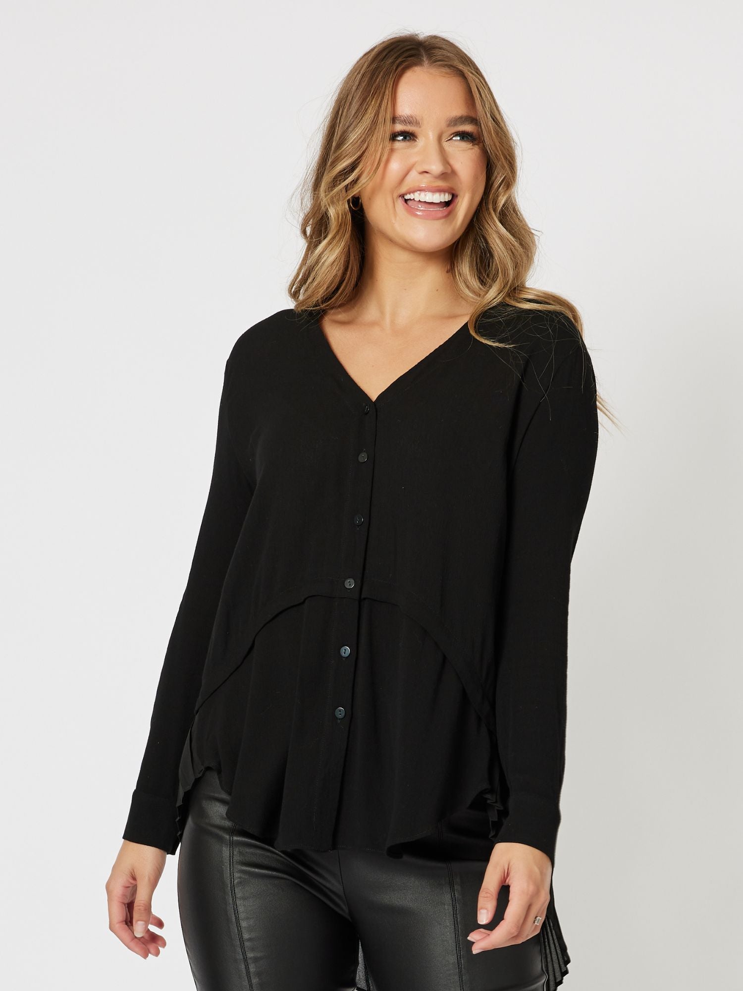 Symphony Georgette Shirt - Black