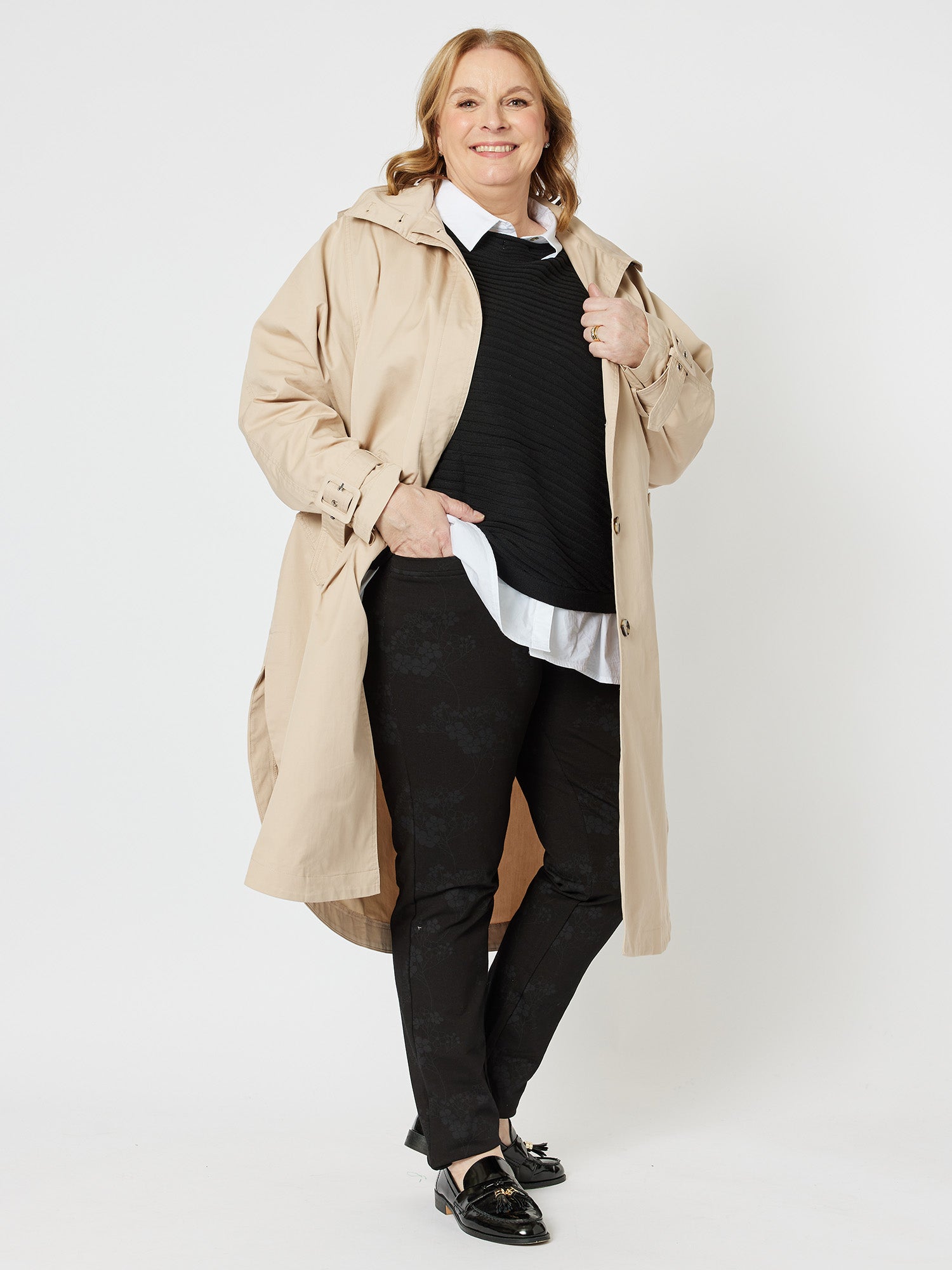 Blossom Ponti Pull On Pant - Black