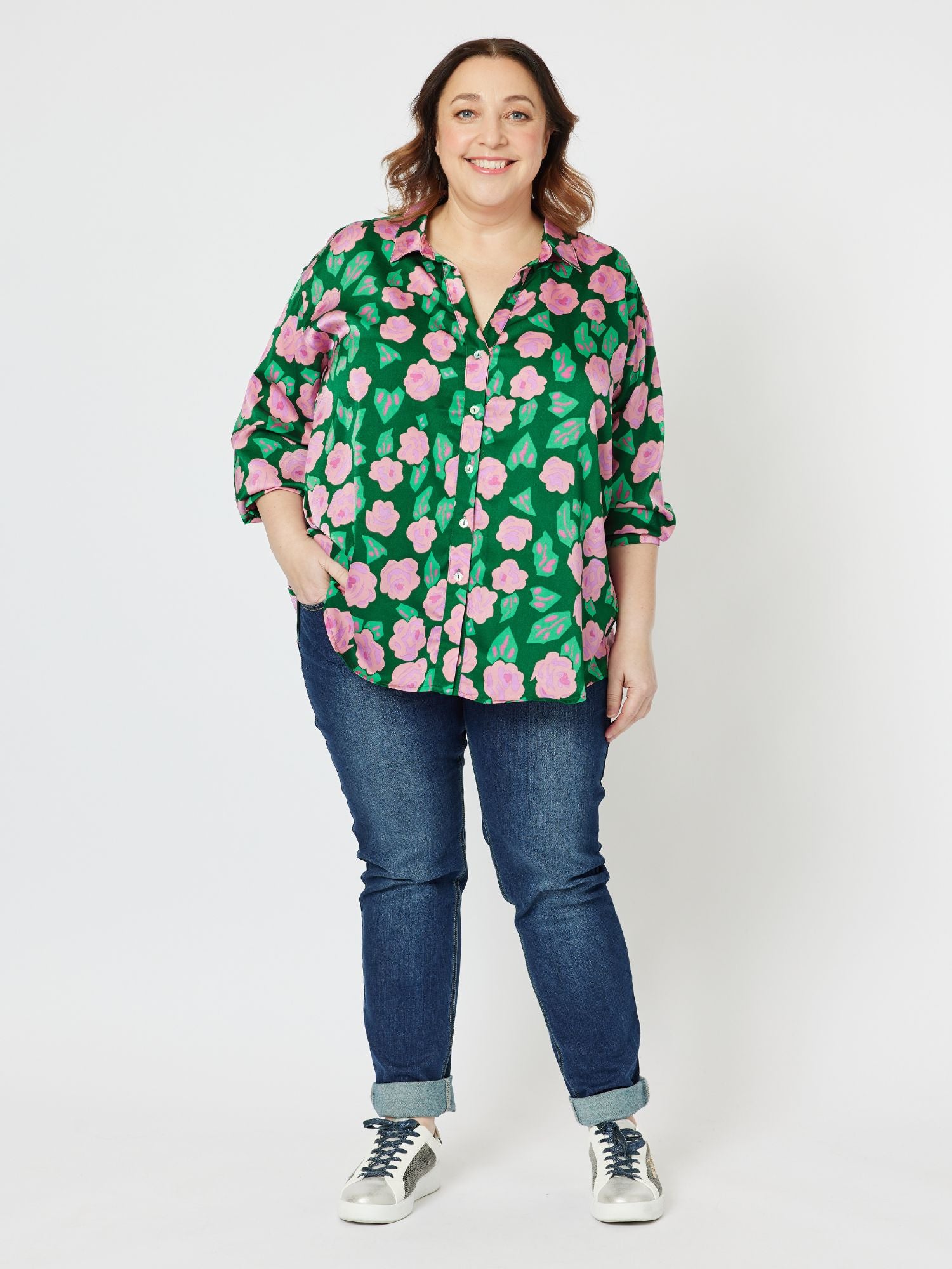 Bianca Print Shirt - Emerald