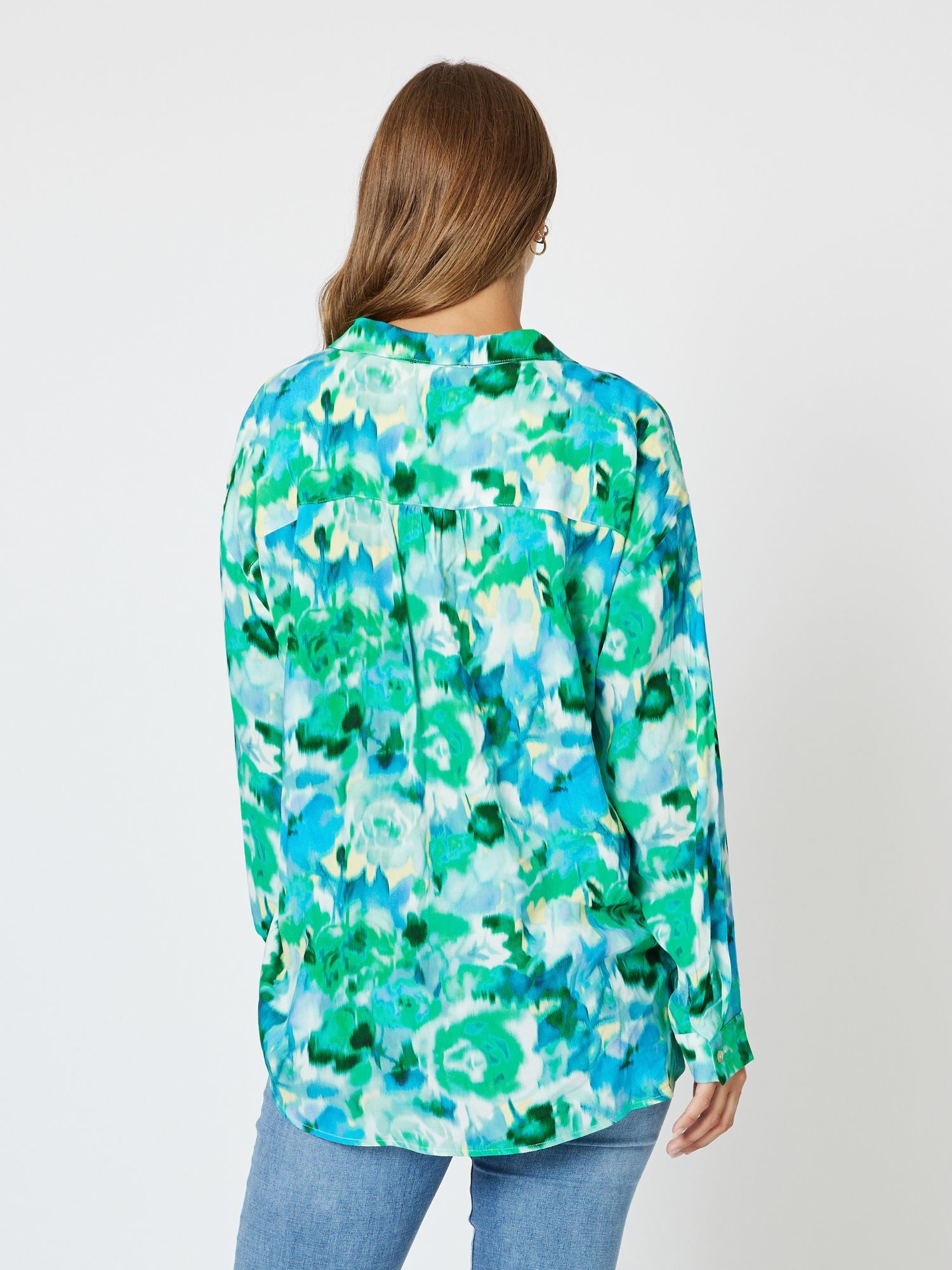 Monet Print Shirt with Belt - Cornflower