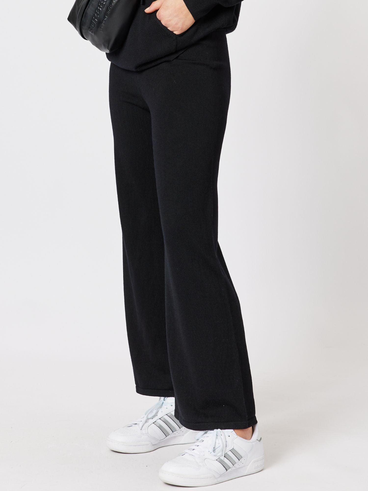 Florence Cashmere Blend Wide Leg Pant - Black